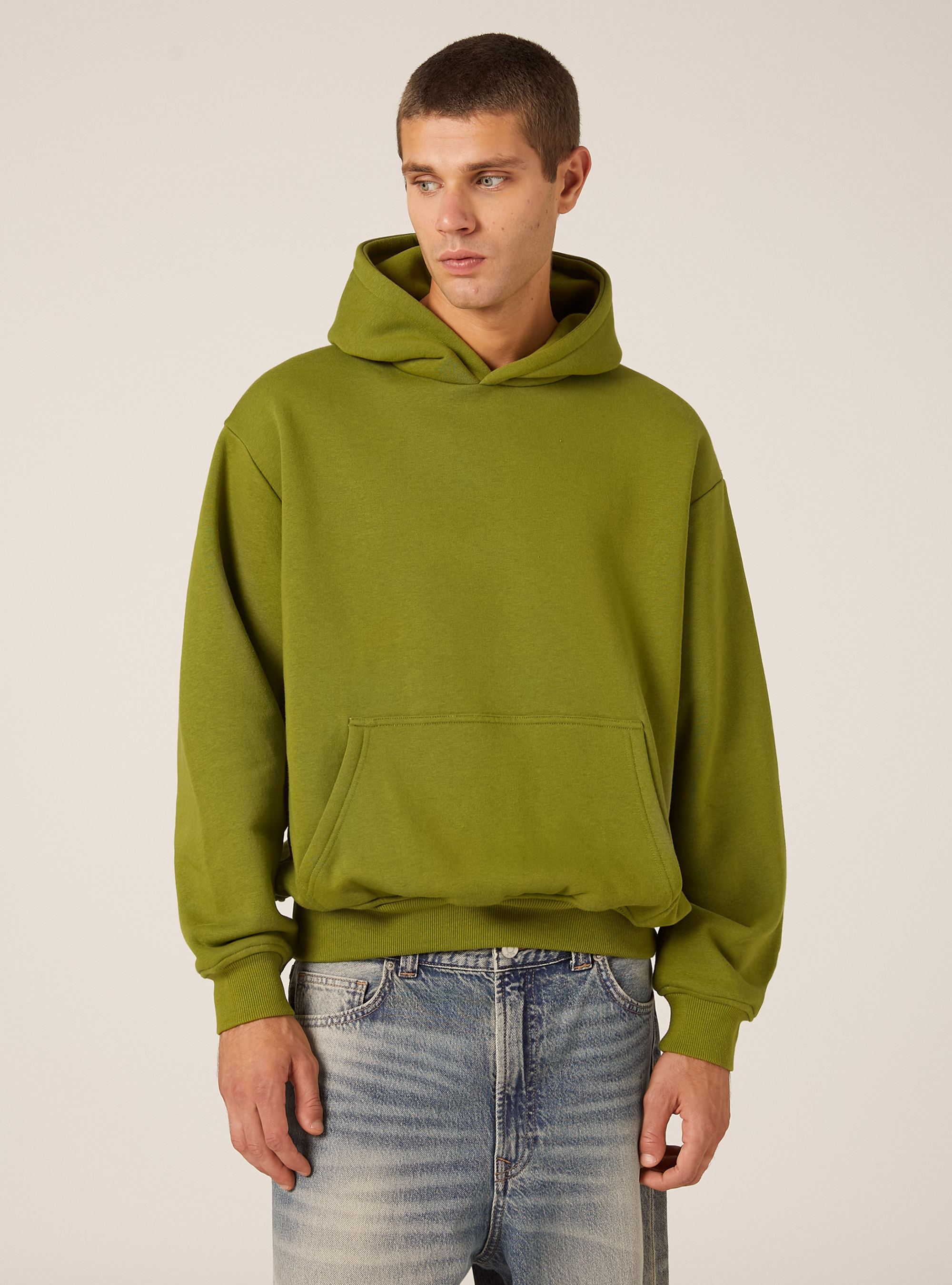 Boxy fit hoodie, GN3 GREEN LIGHT