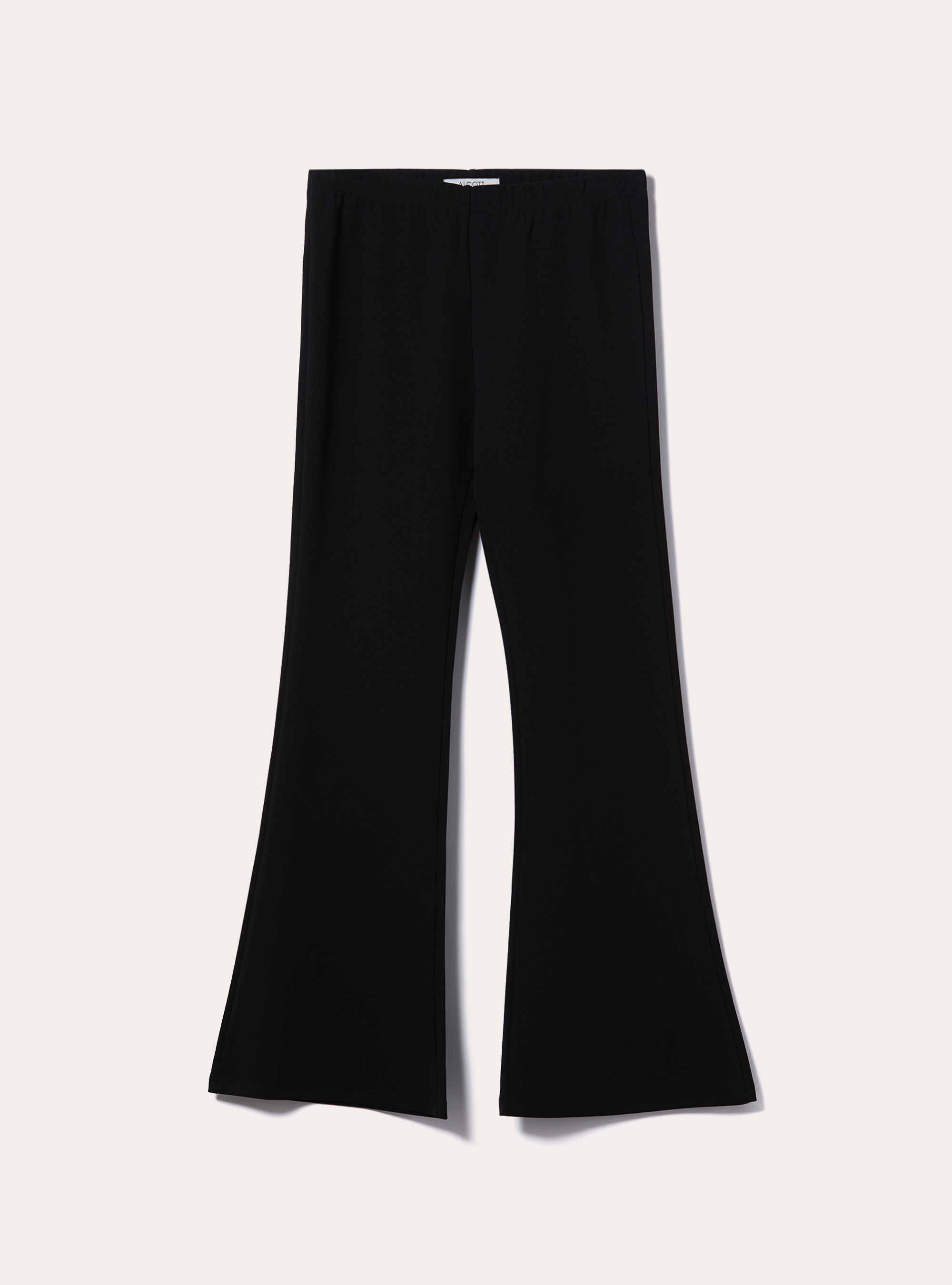 Flare trousers with elasticated waist, BK1 BLACK