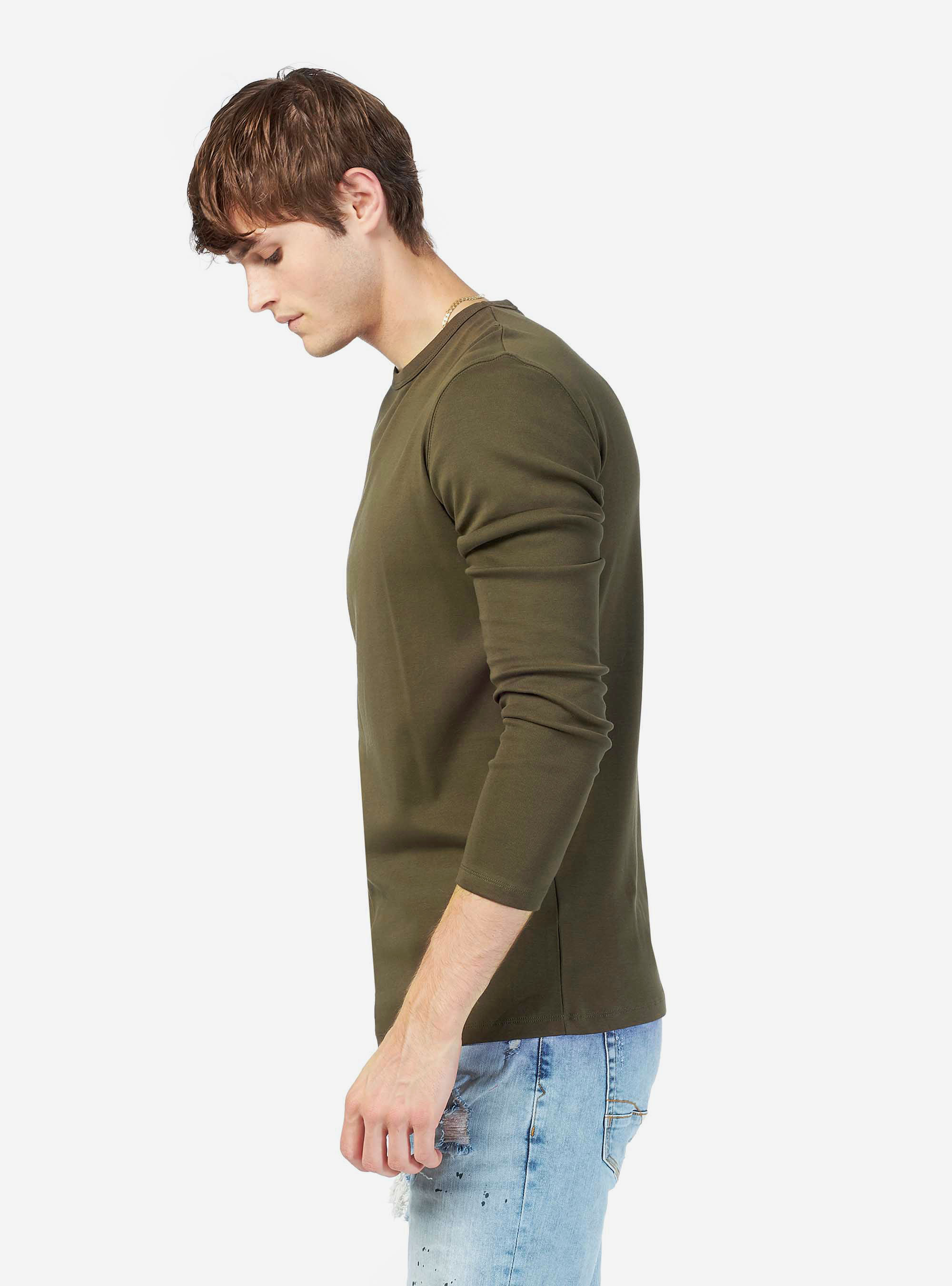 Basic t-shirt 100% cotton comfort fit, C5587 KAKY