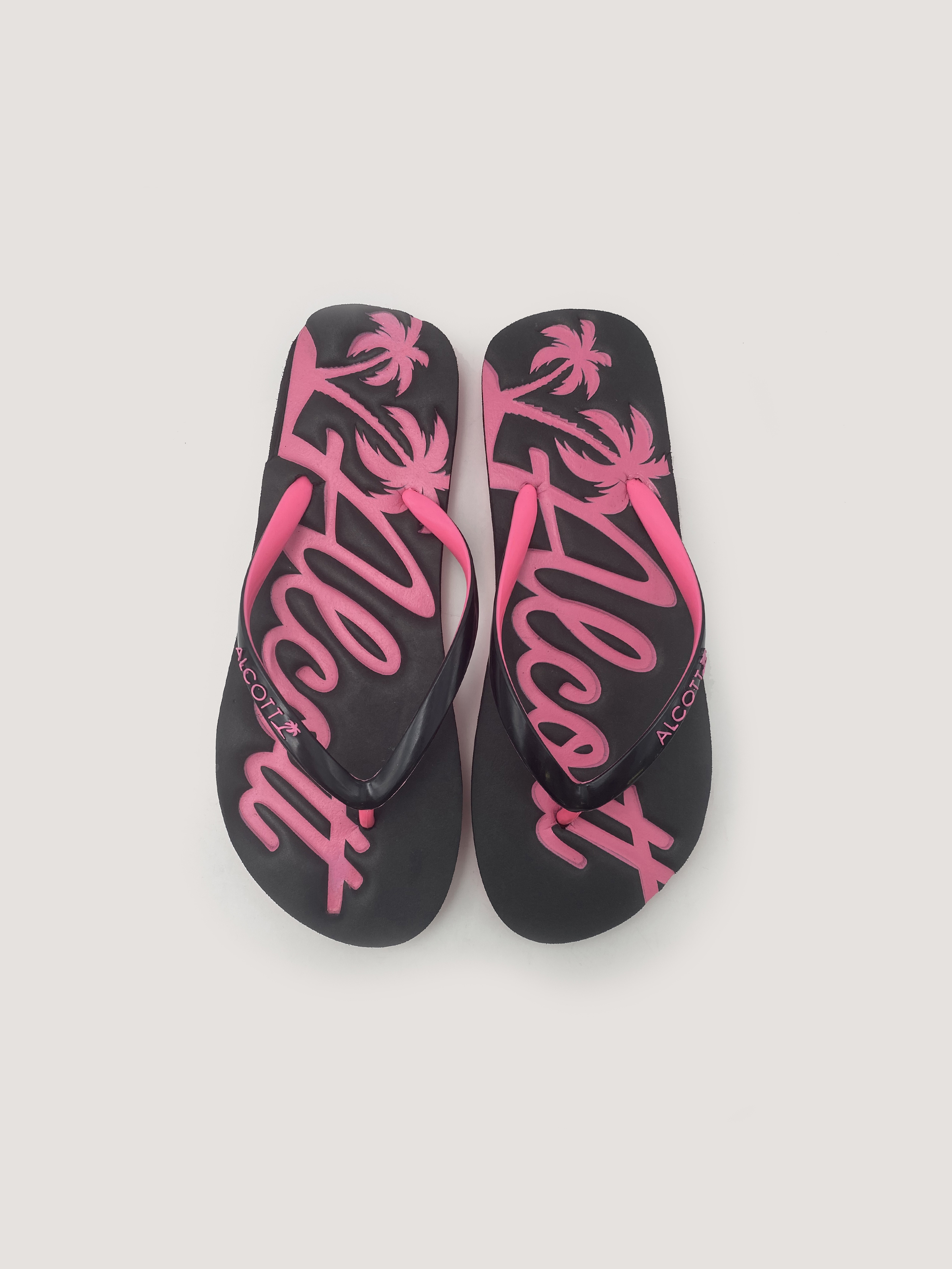 Flip-flop with logo and contrasting details, BLACK
