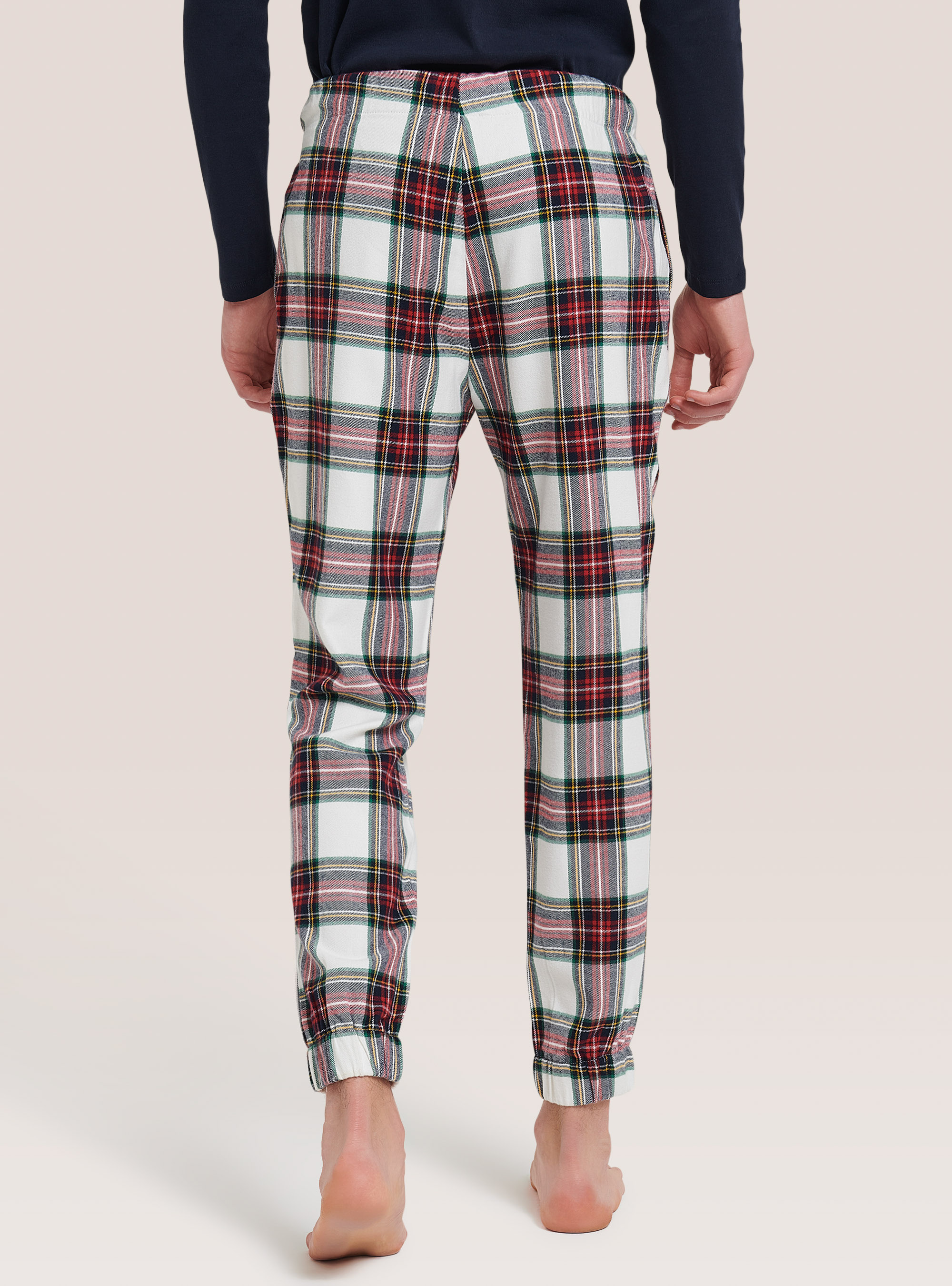 Pantalones de pijama de tartán, BLANCO