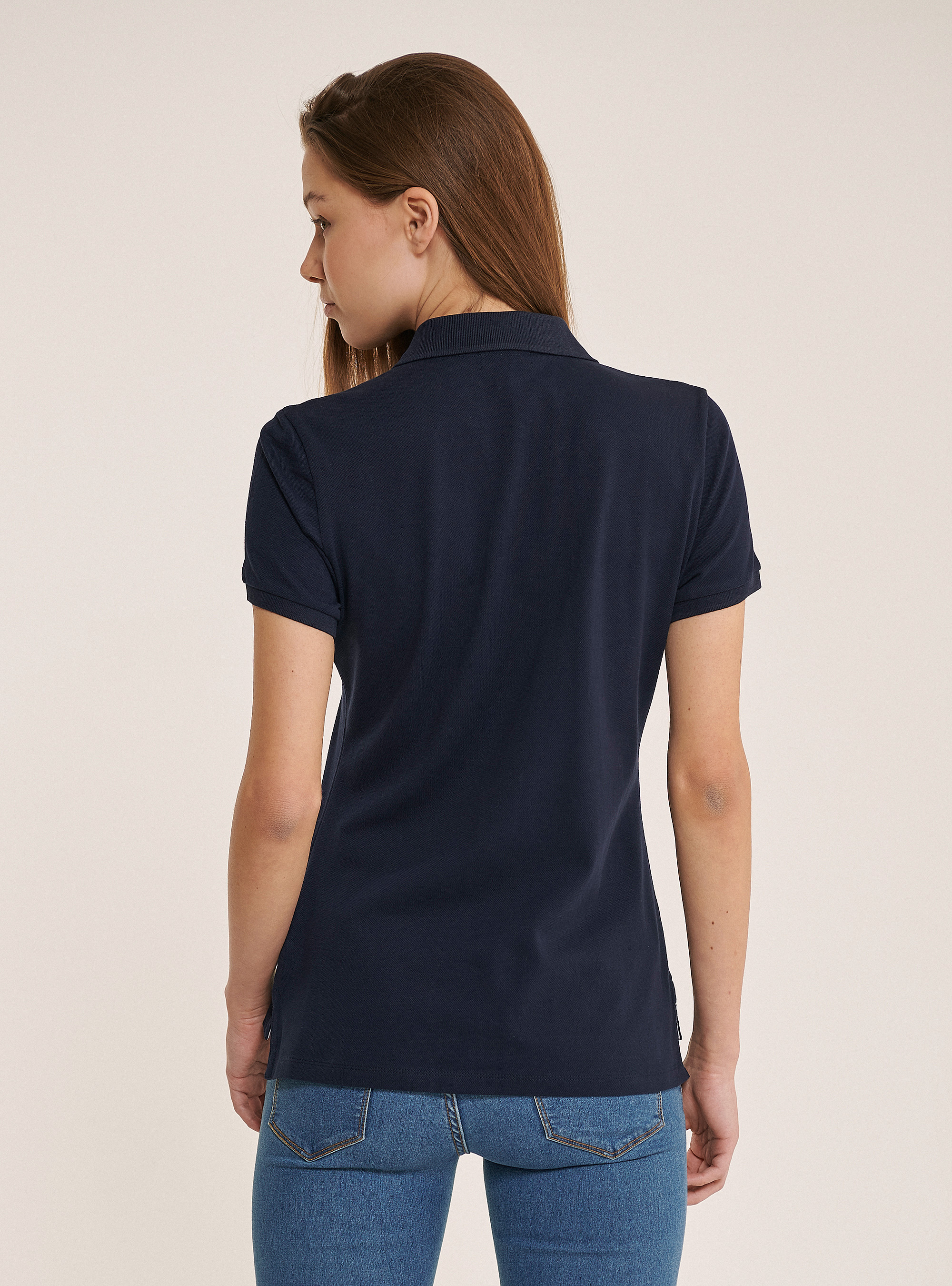 Polo shirt in cotton piquet, BLUE