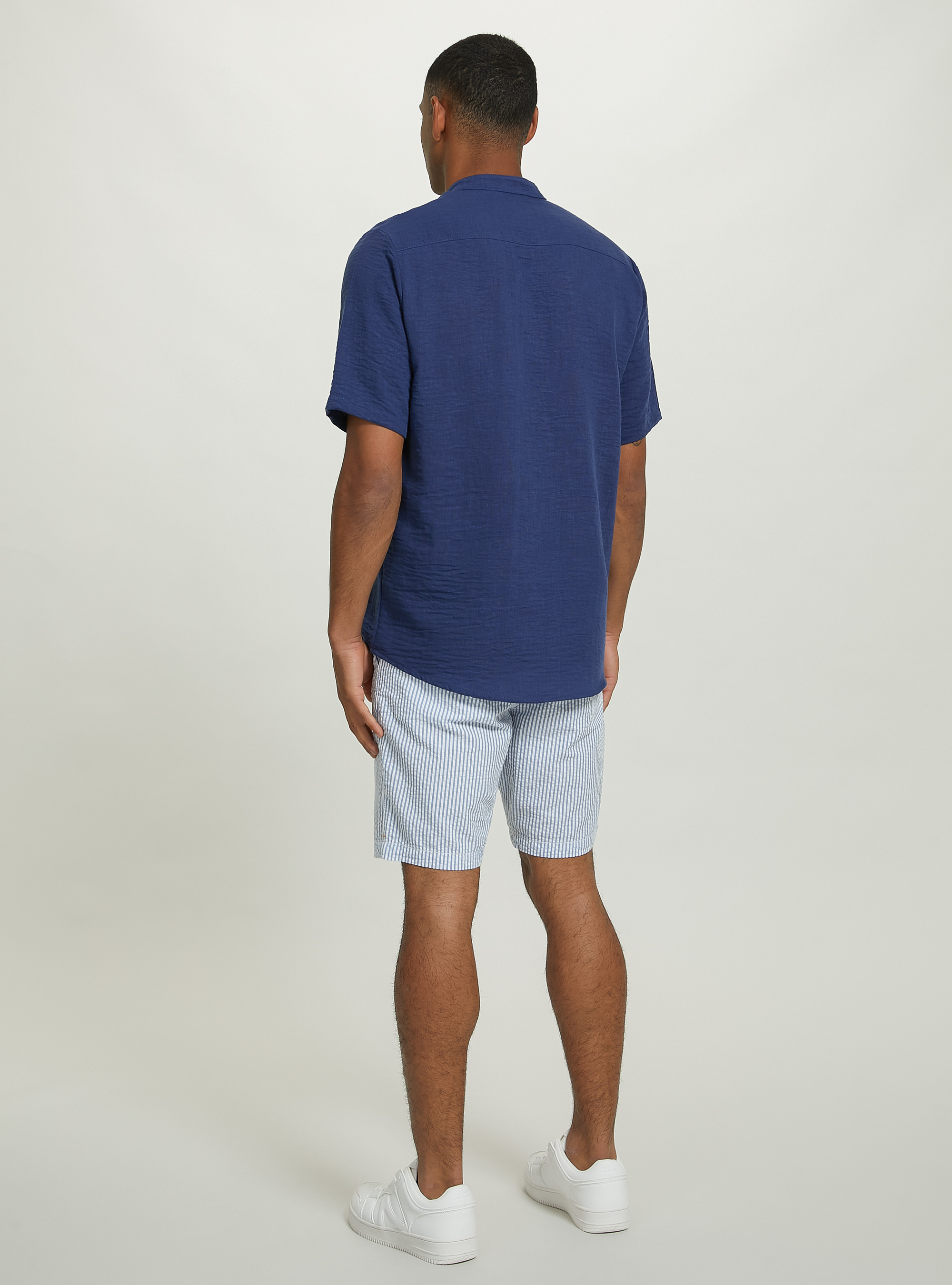 Bermuda a righe in cotone, AZ3 AZURE LIGHT