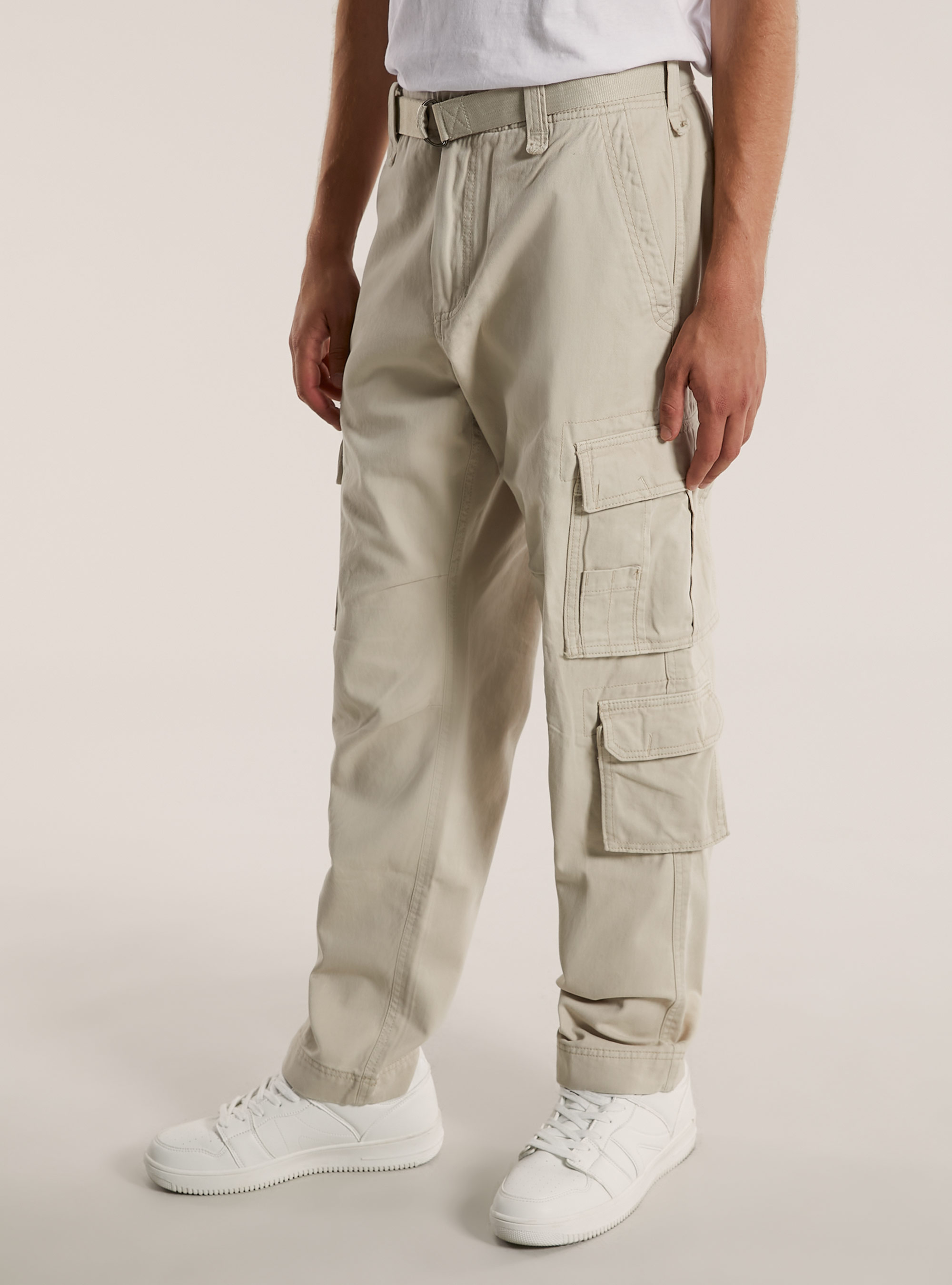 Cargo trousers with belt, BG2 BEIGE MEDIUM