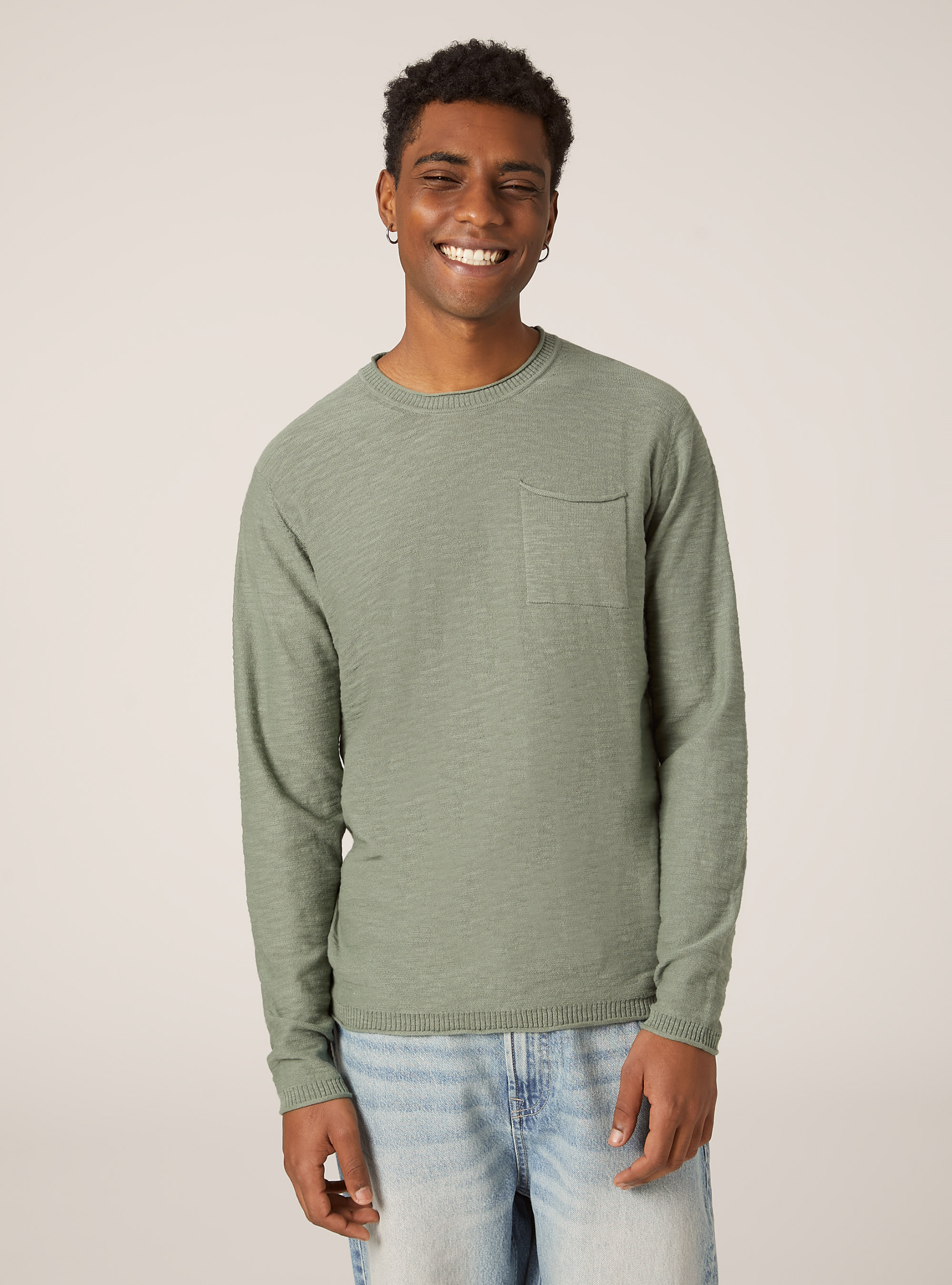 Pull en coton slub l&eacute;ger, KY3 KAKY LIGHT