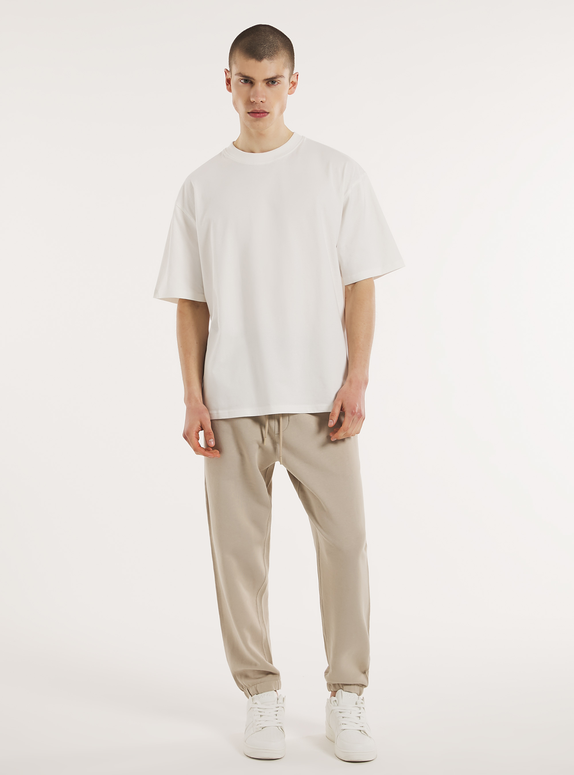 Pantal&oacute;n jogger de felpa, BG2 BEIGE MEDIUM