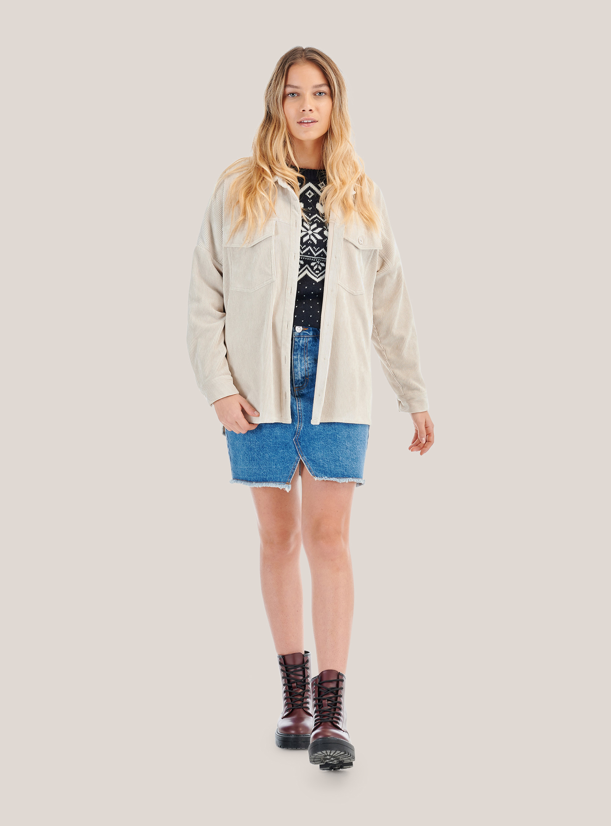 Pullover natalizio in misto lana, BLU MARINO