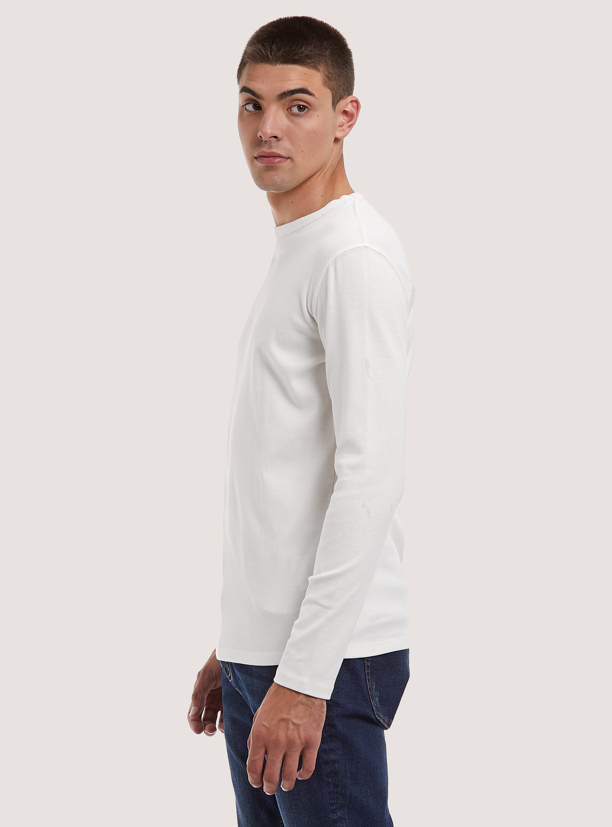 Long-sleeved cotton T-shirt, WH2 WHITE