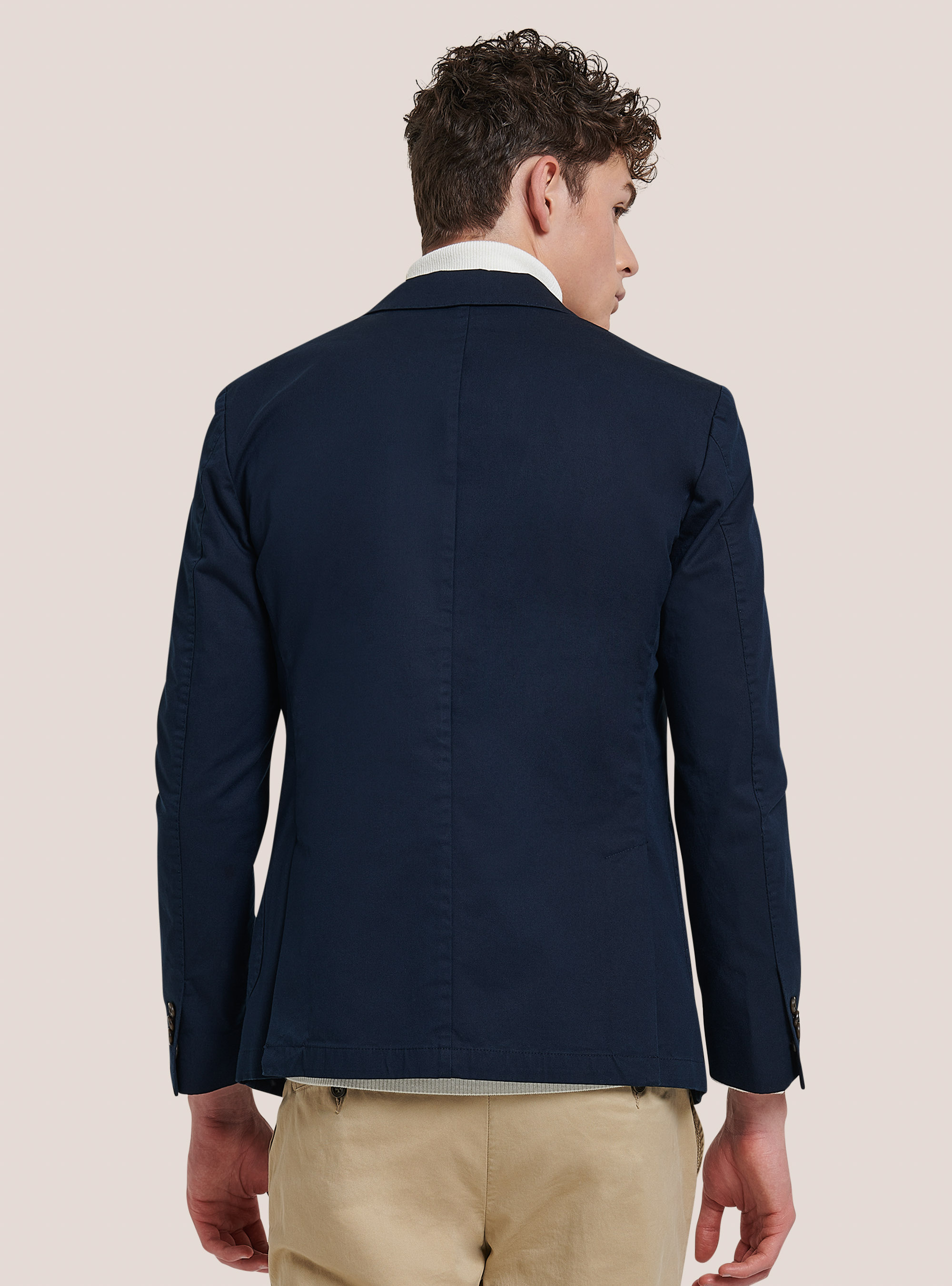 Cotton blend jacket with patch pocket, C2189 NAVY
