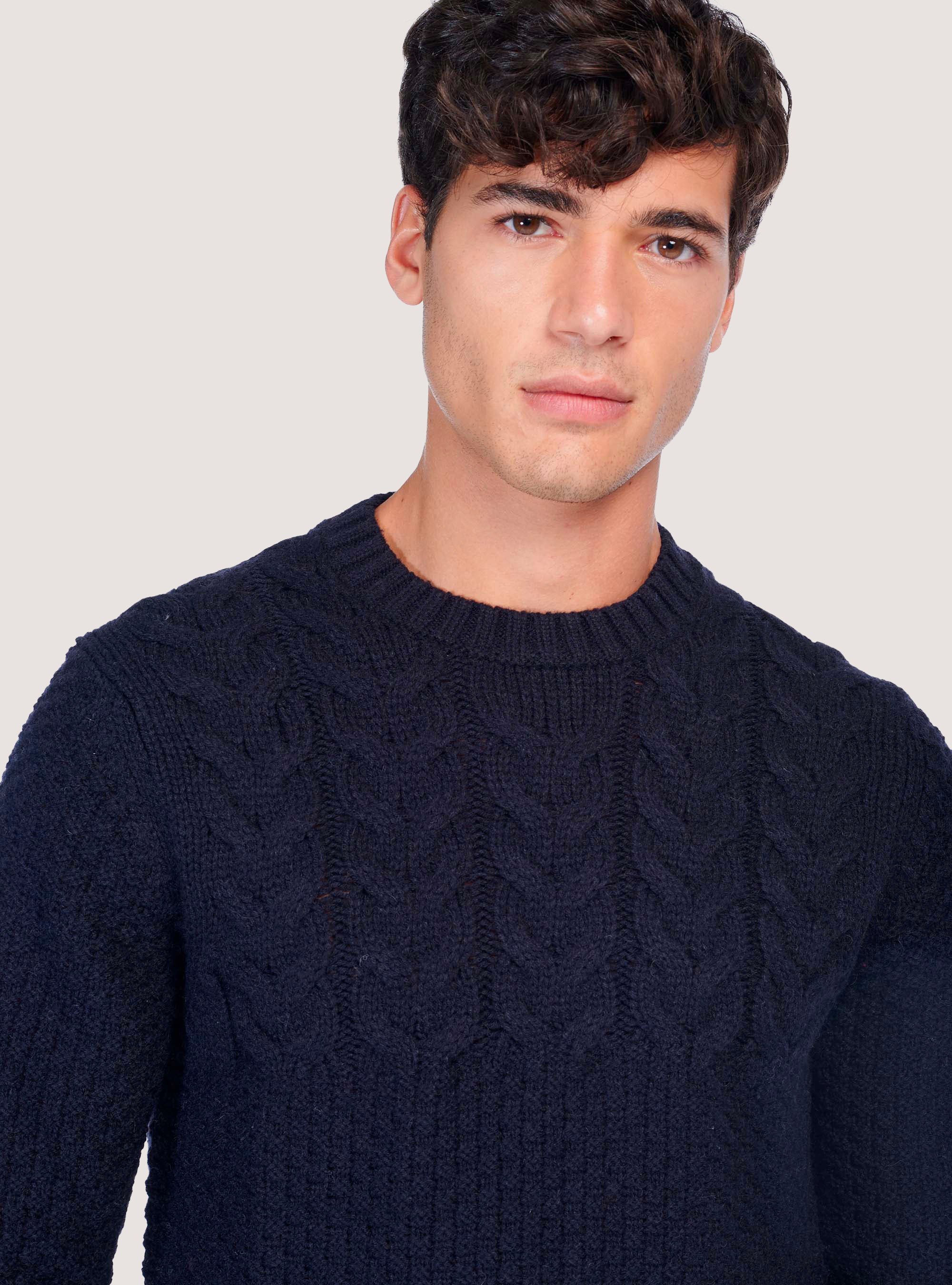 Pull tress&eacute;, C2254 BLUE