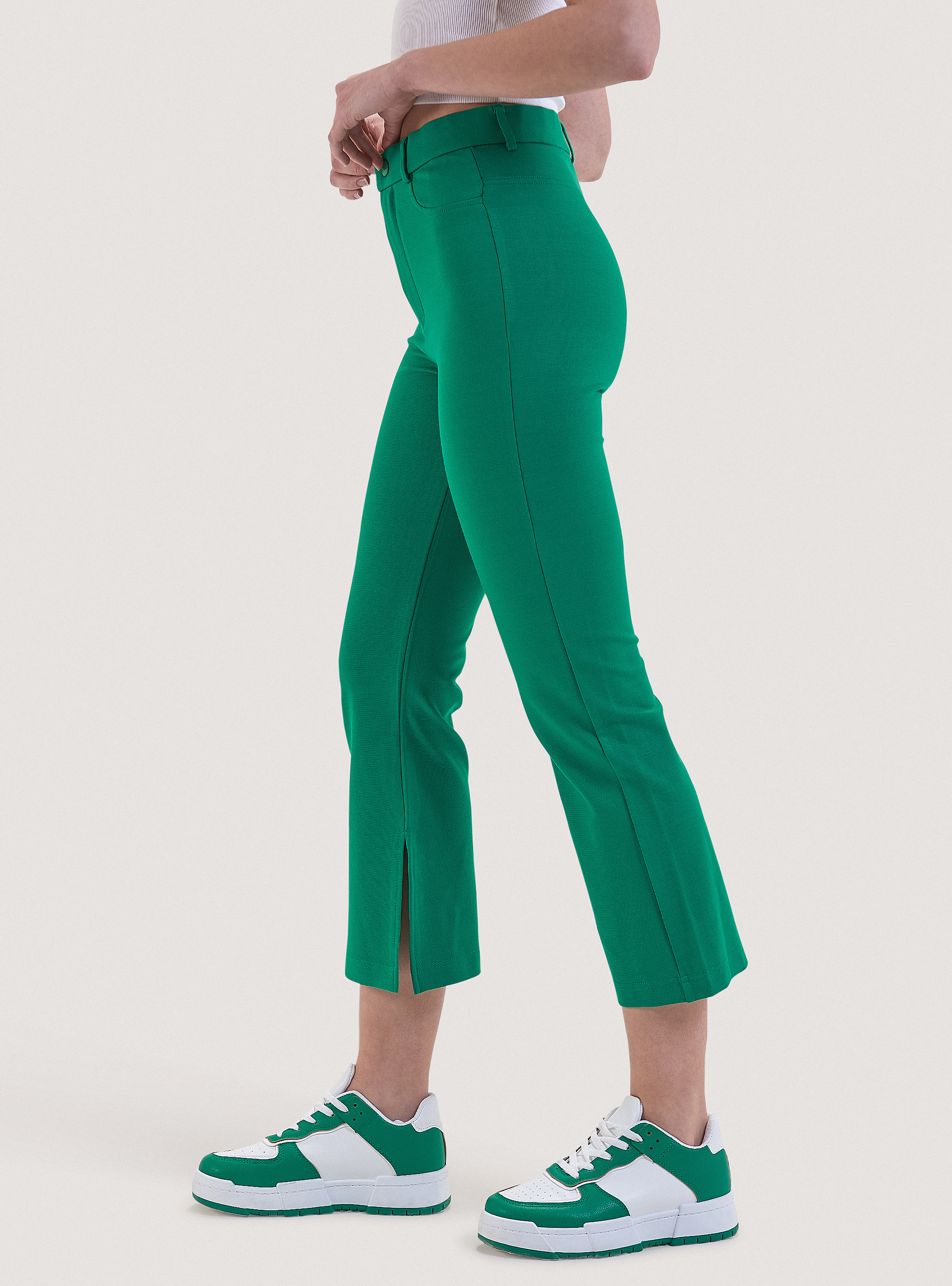 Pantalones acampanados con aberturas, GN2 GREEN MEDIUM