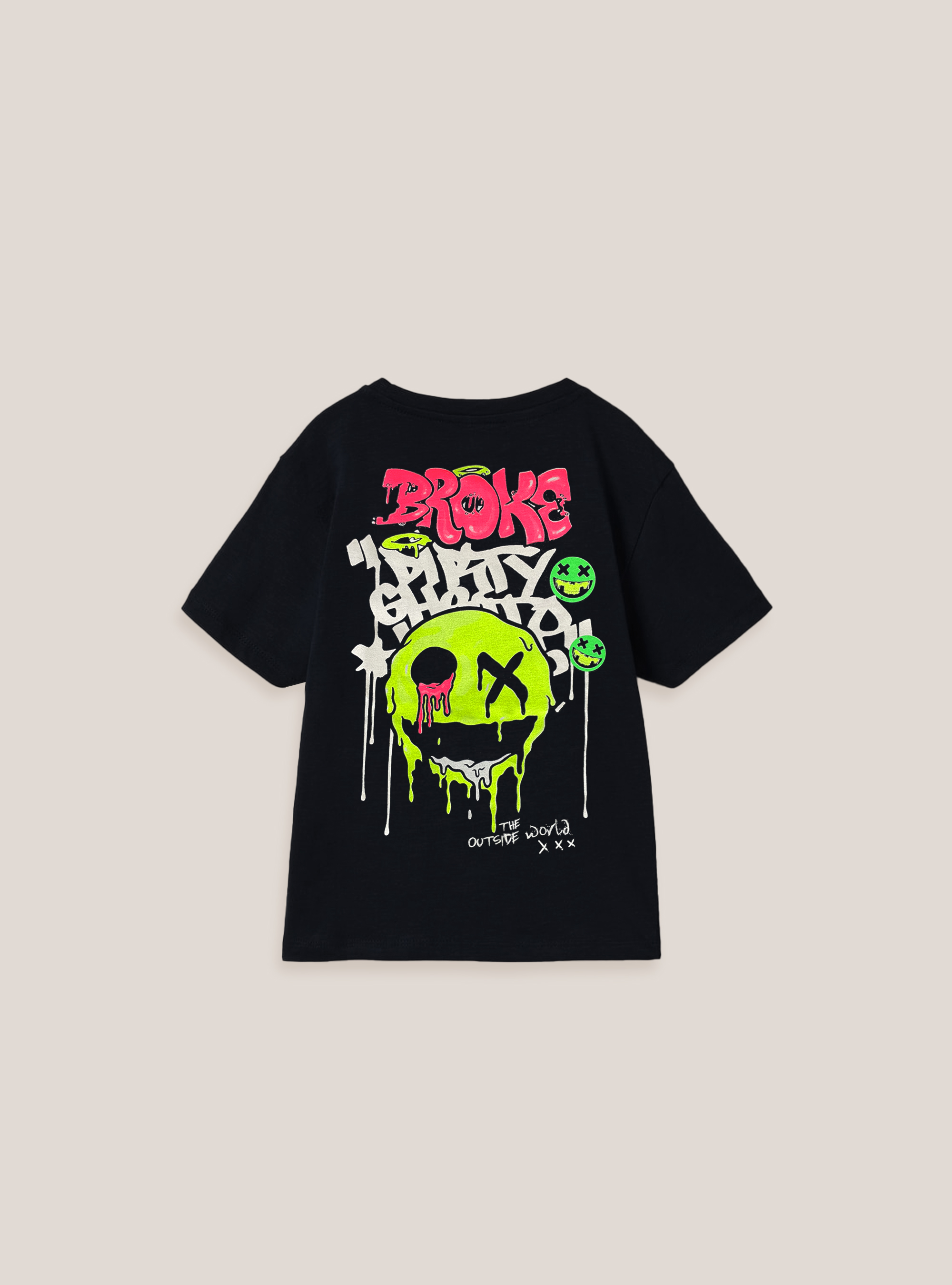 Mini Me T-shirt with Smile collection print, BK1 BLACK