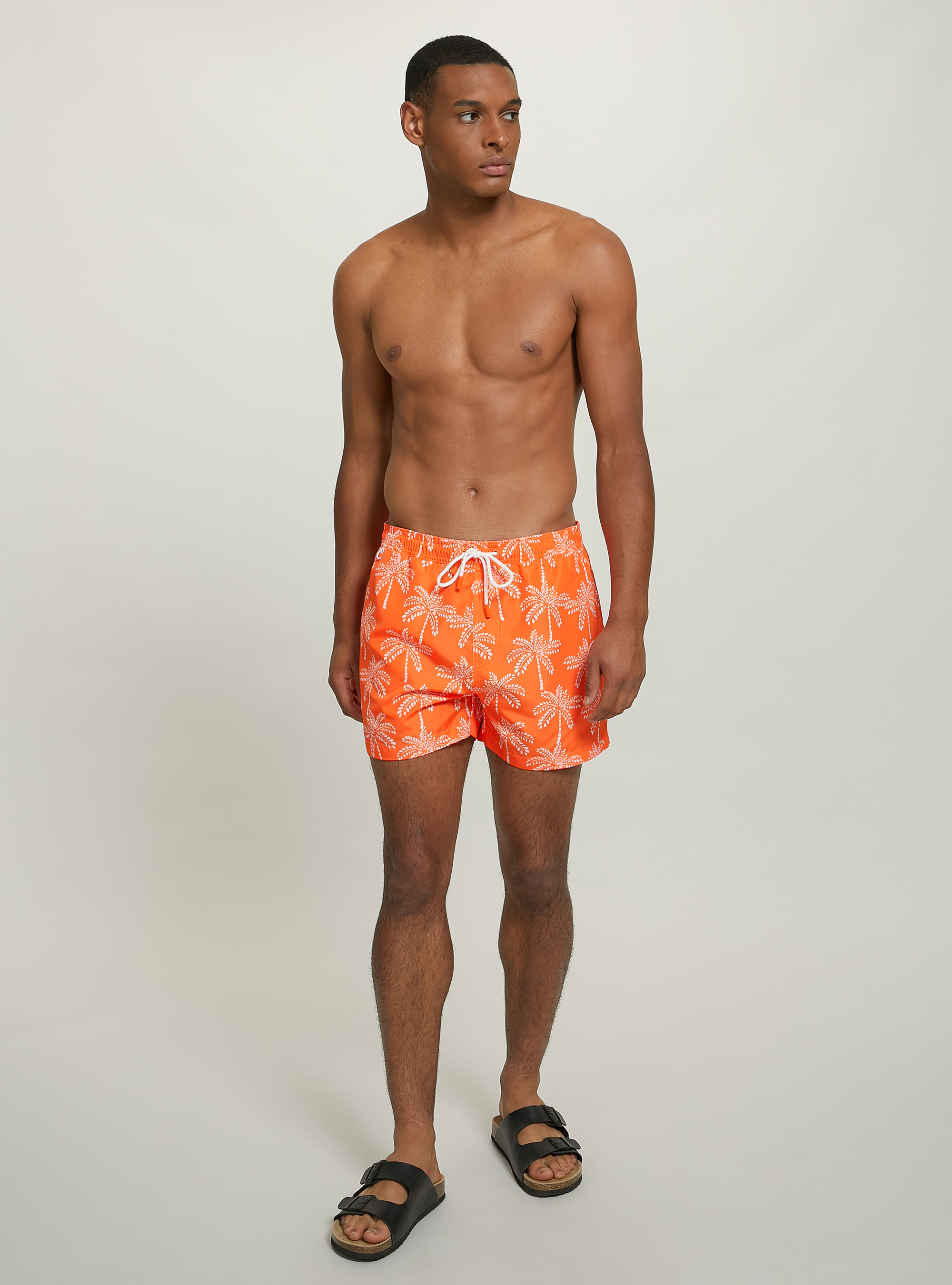 Printed swimming costume, PALM CORAL