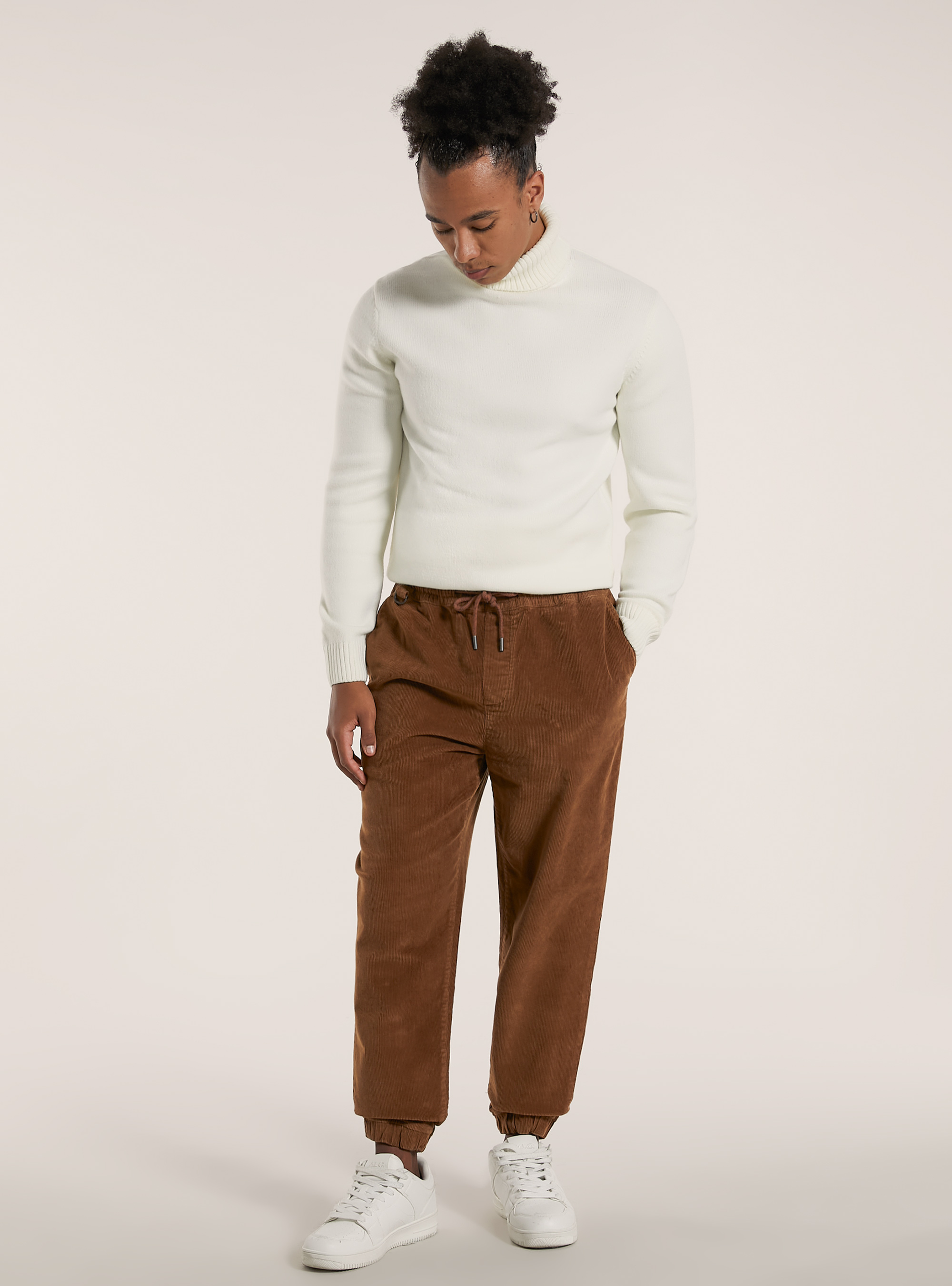 Pantalones de chándal de terciopelo acanalado, TB2 TOBACCO MEDIUM