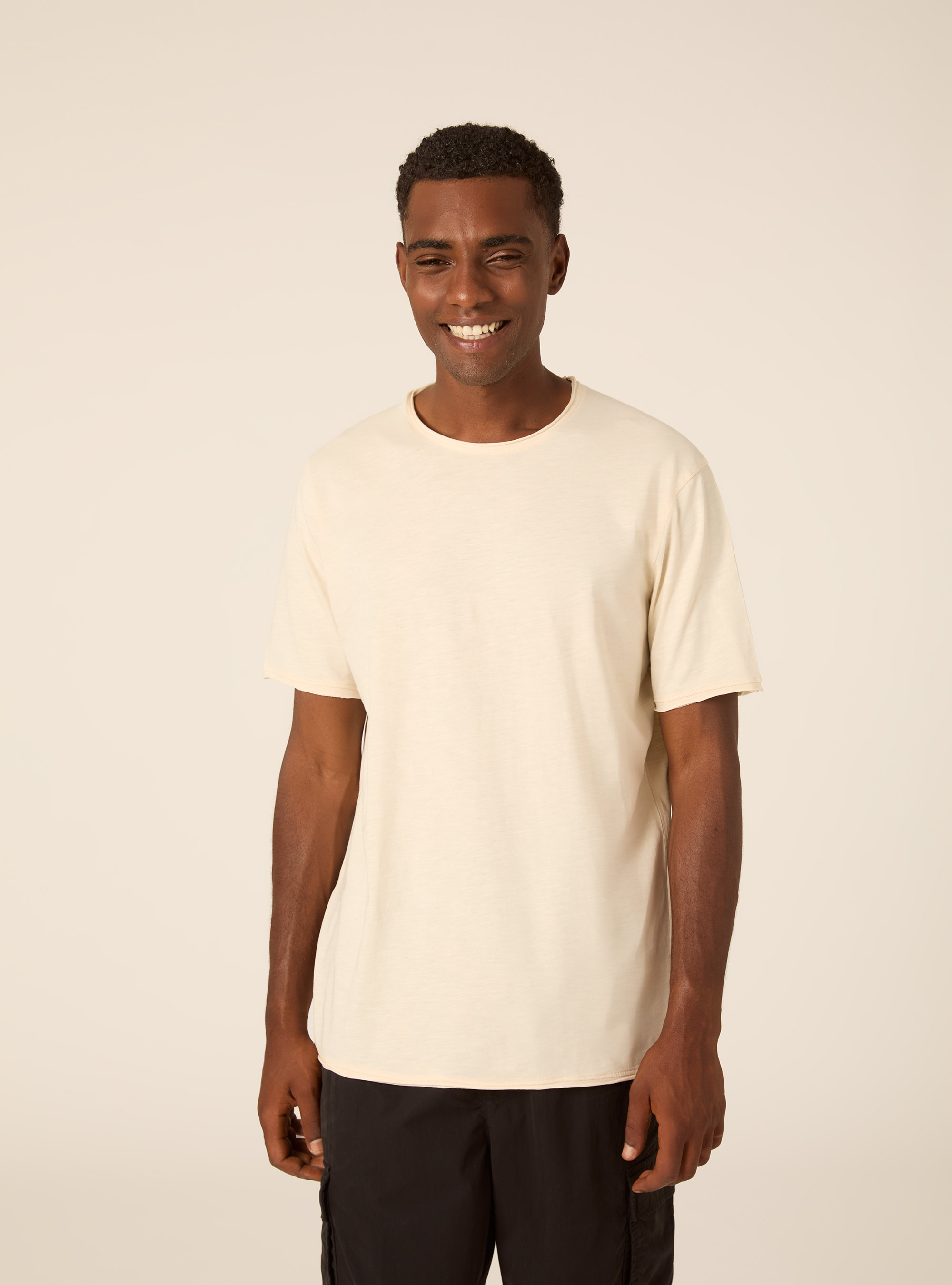 T-shirt slub tinta unita, CR3 CREAM LIGHT