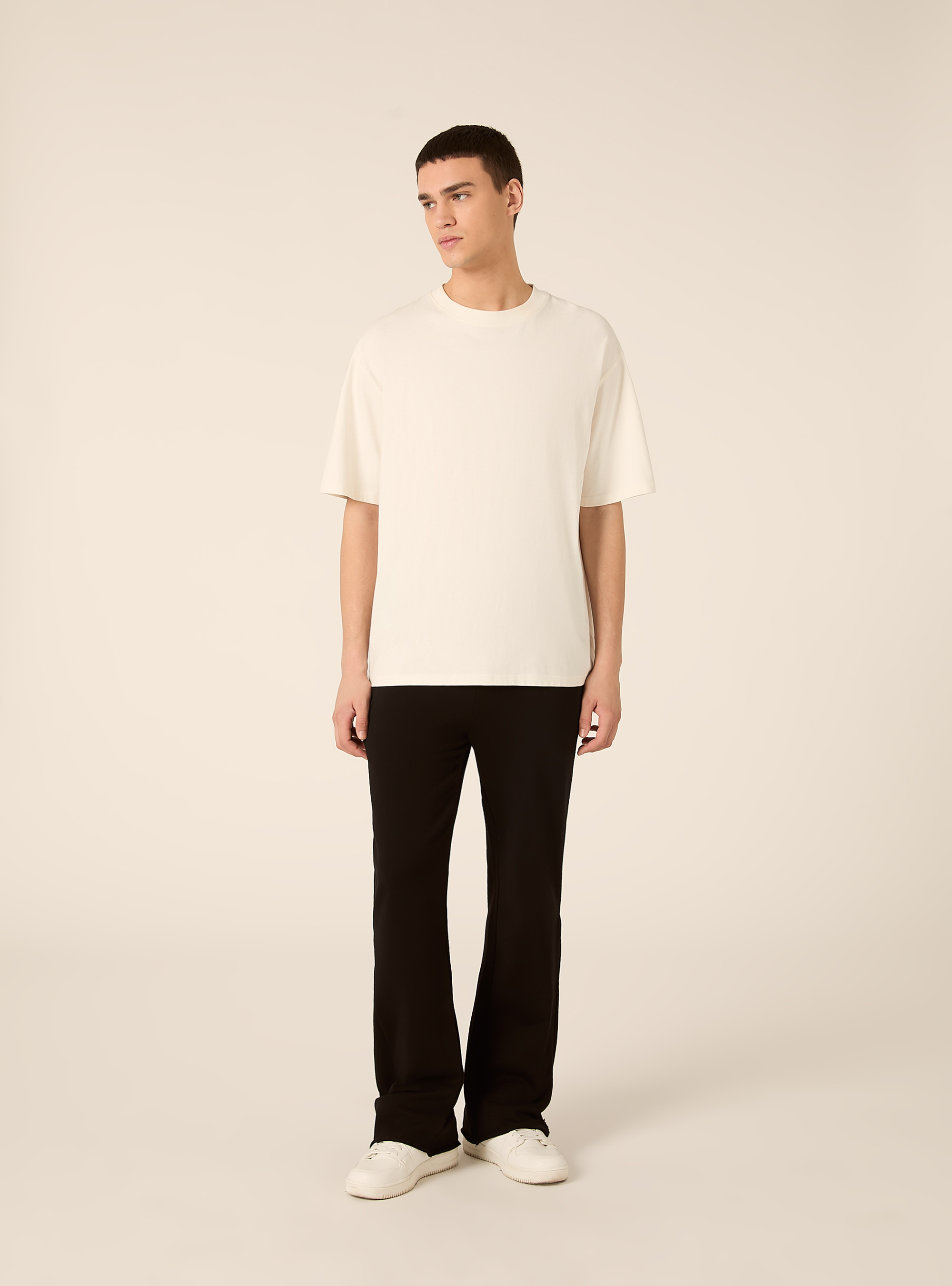 Pantalone in felpa flare fit, BK1 BLACK