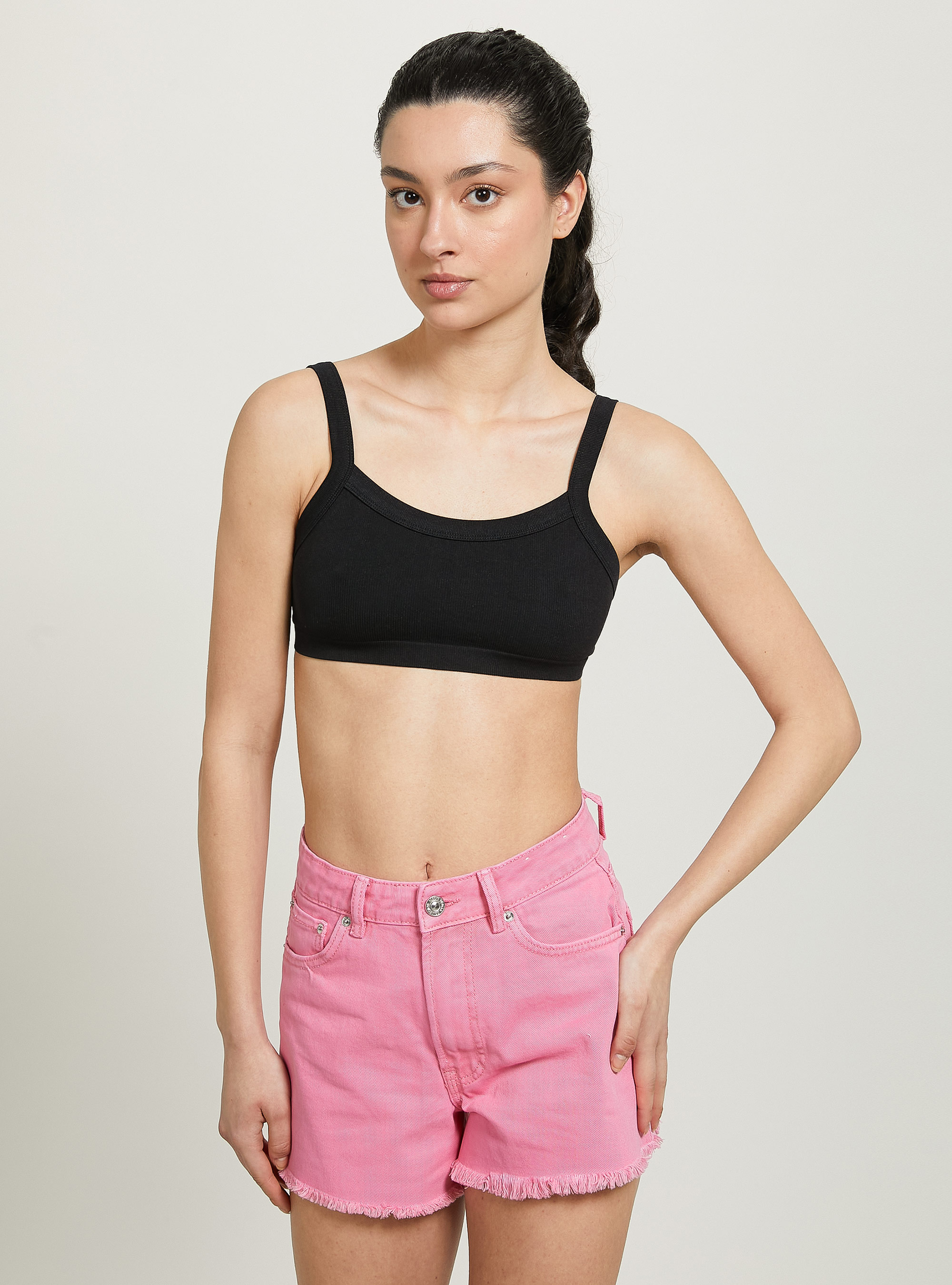 Top brassi&egrave;re cotel&eacute;, BK1 BLACK