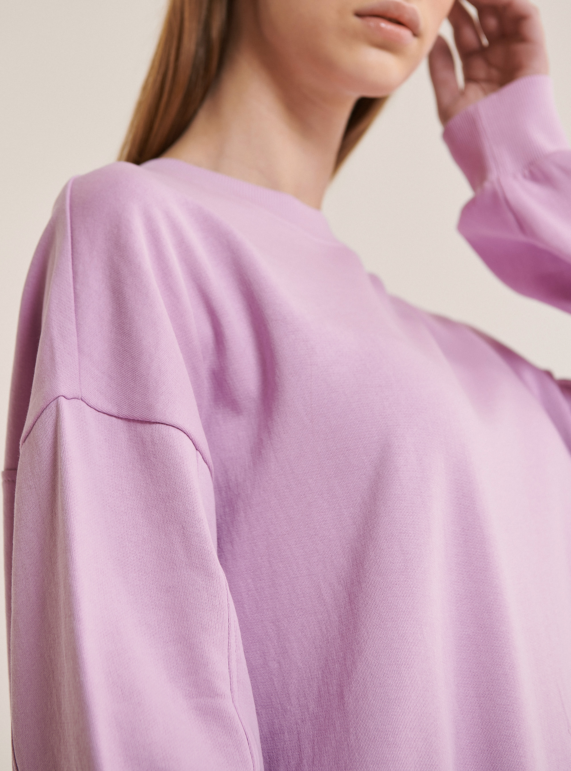 Basic oversize sweatshirt, C3303 LILLAC