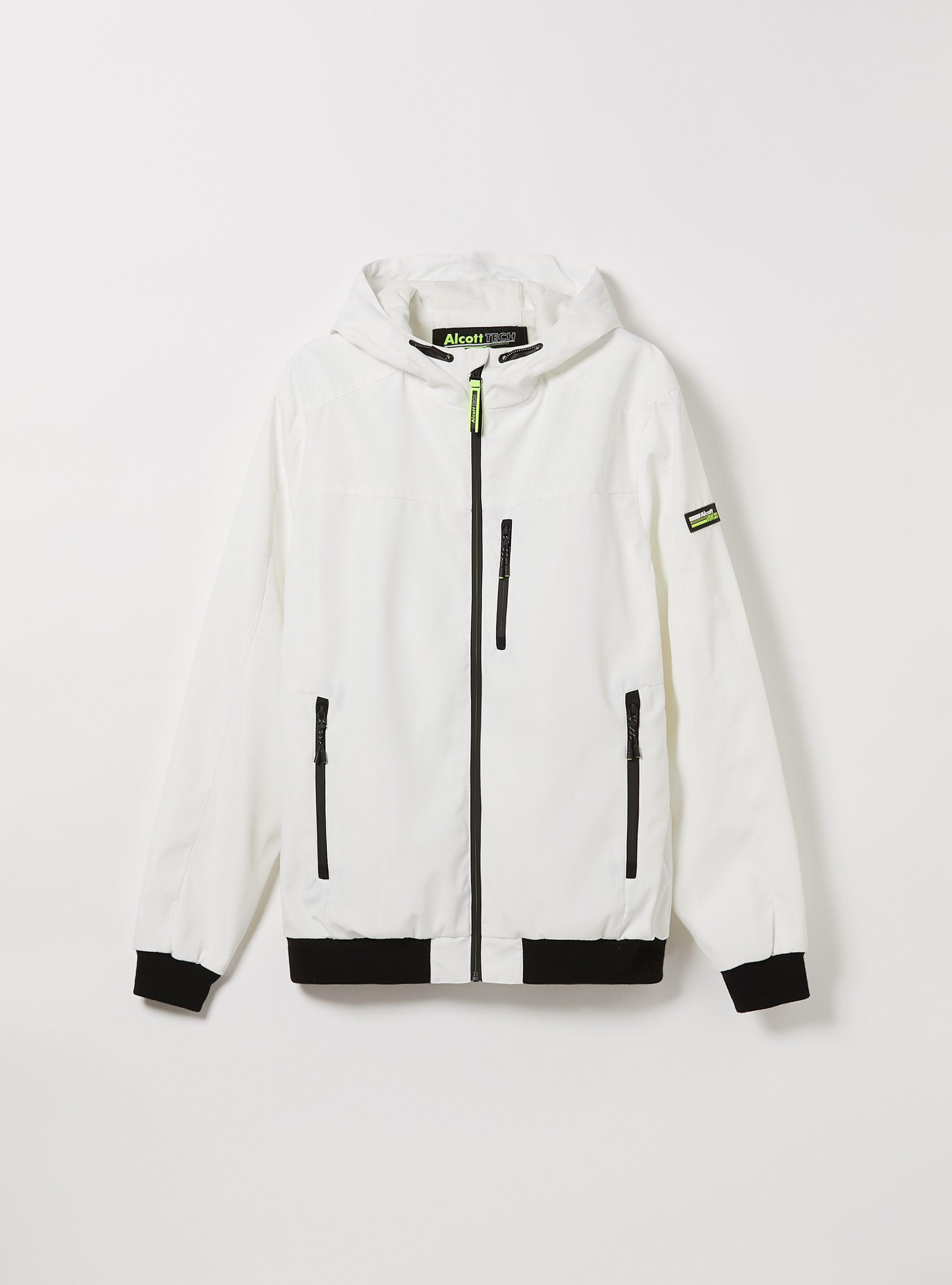Blouson bombardier à capuche coupe-vent, WH1 OFF WHITE