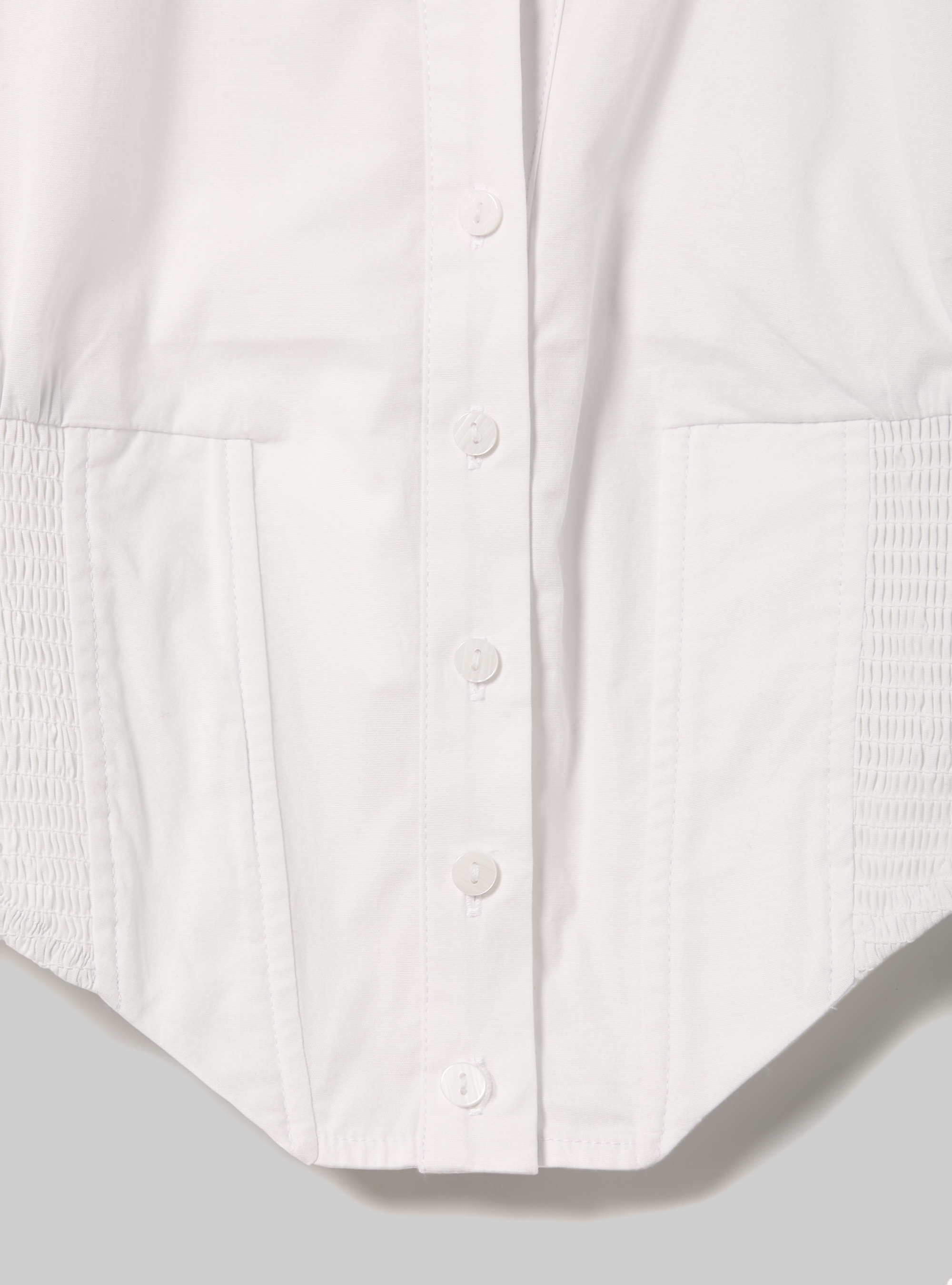 Chemise bustier crois&eacute;e, MWH1 WHITE MEL DARK