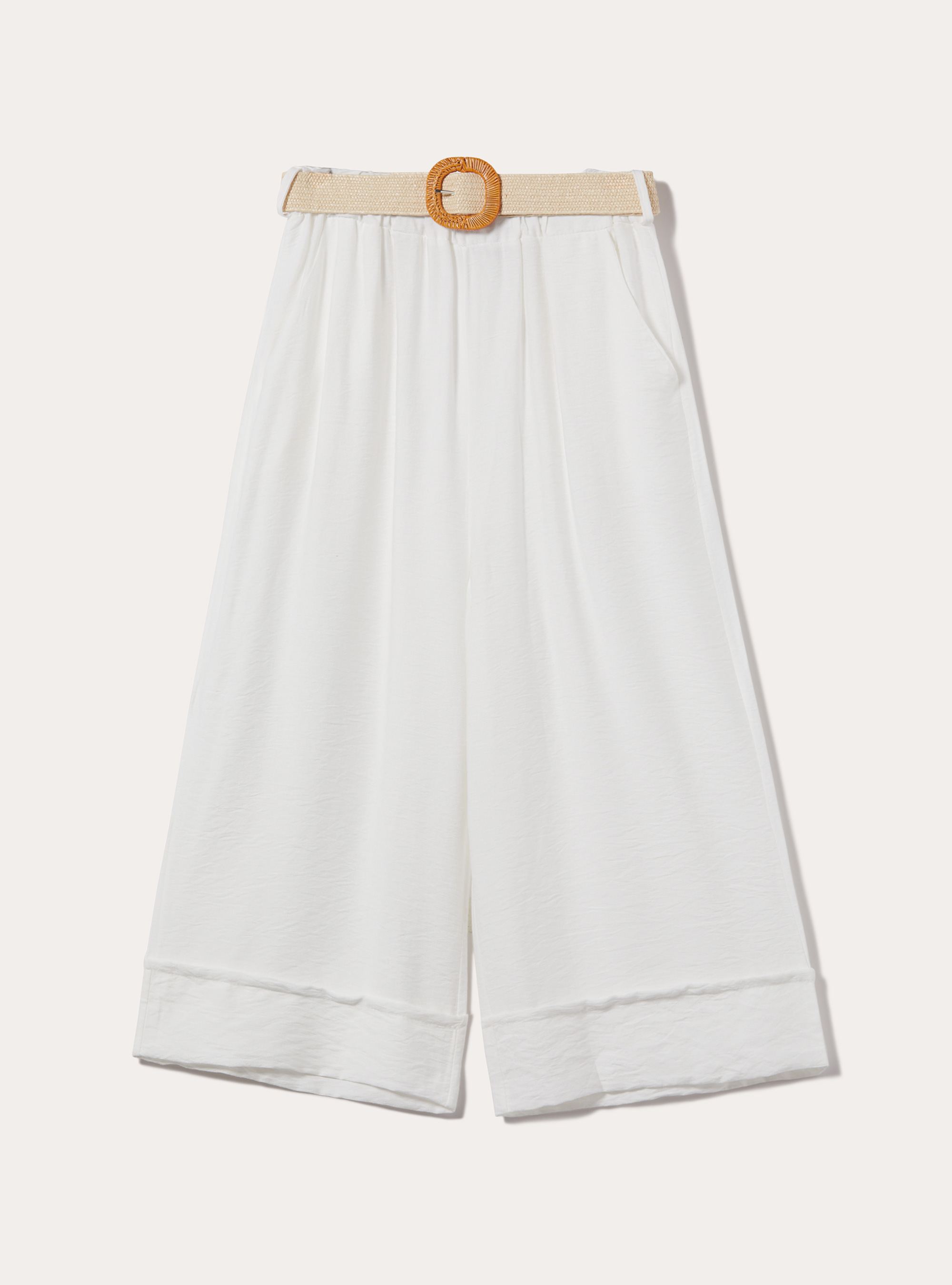Lightweight trousers with belt, WH1 OFF WHITE