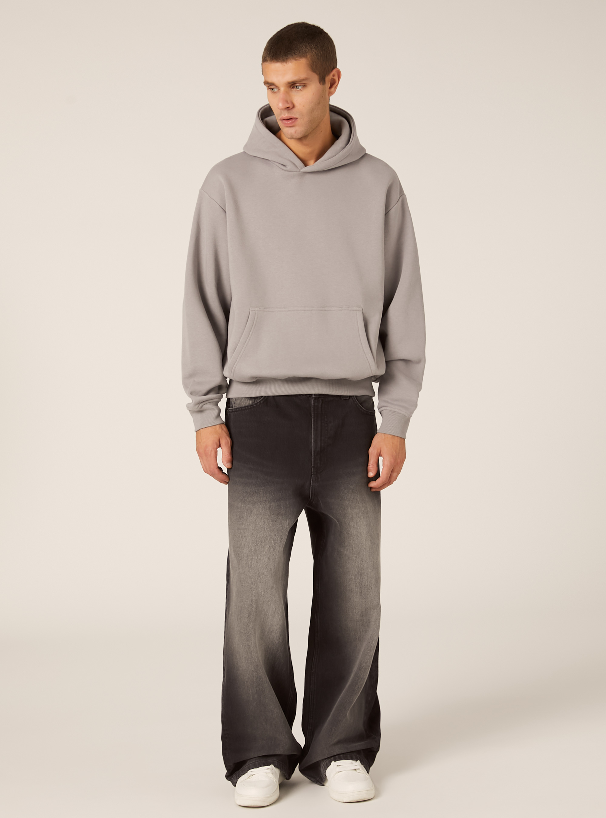 Felpa con cappuccio boxy fit, GY2 GREY MEDIUM