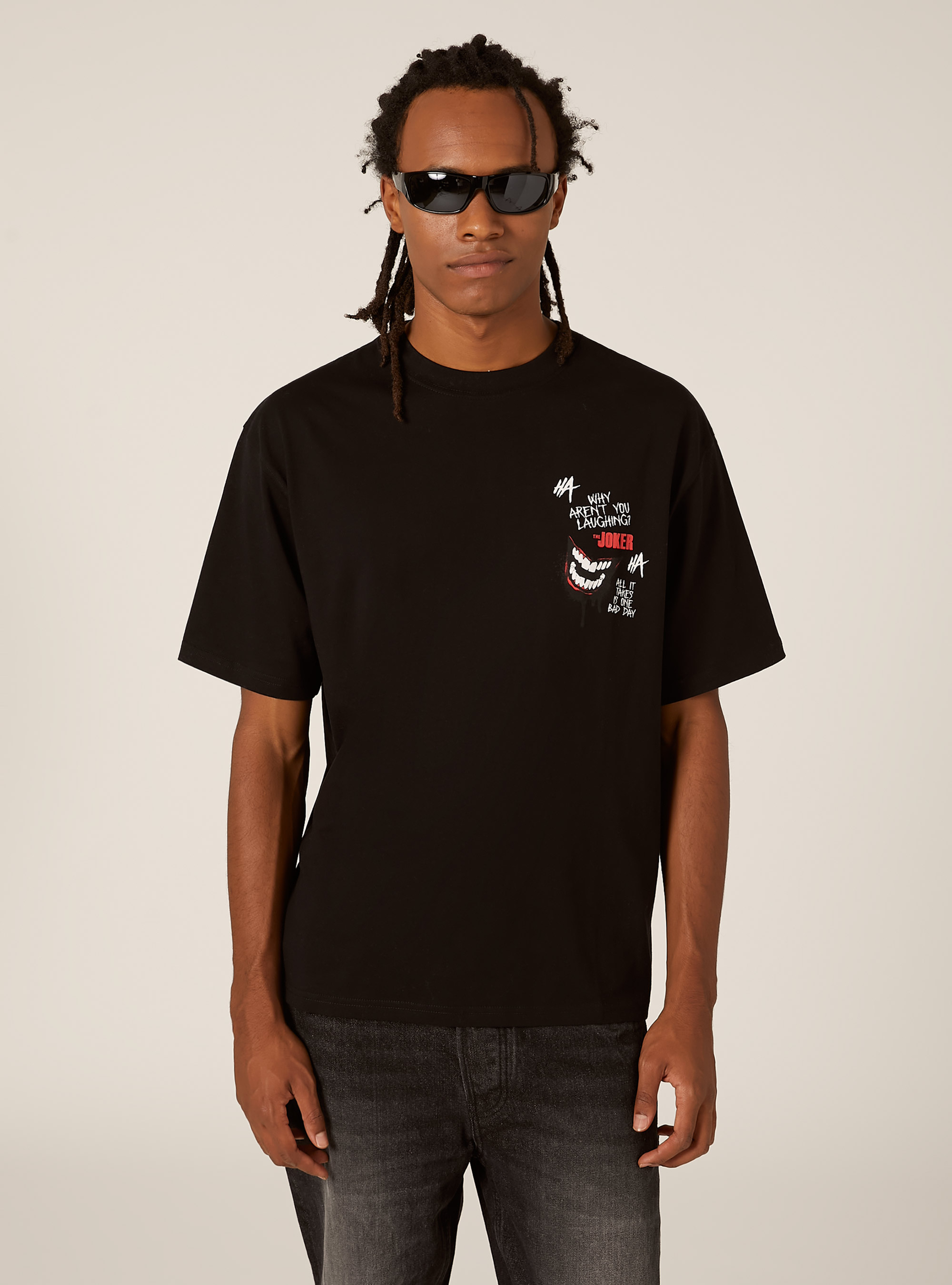 T-shirt con stampa joker boxy fit, BK1 BLACK