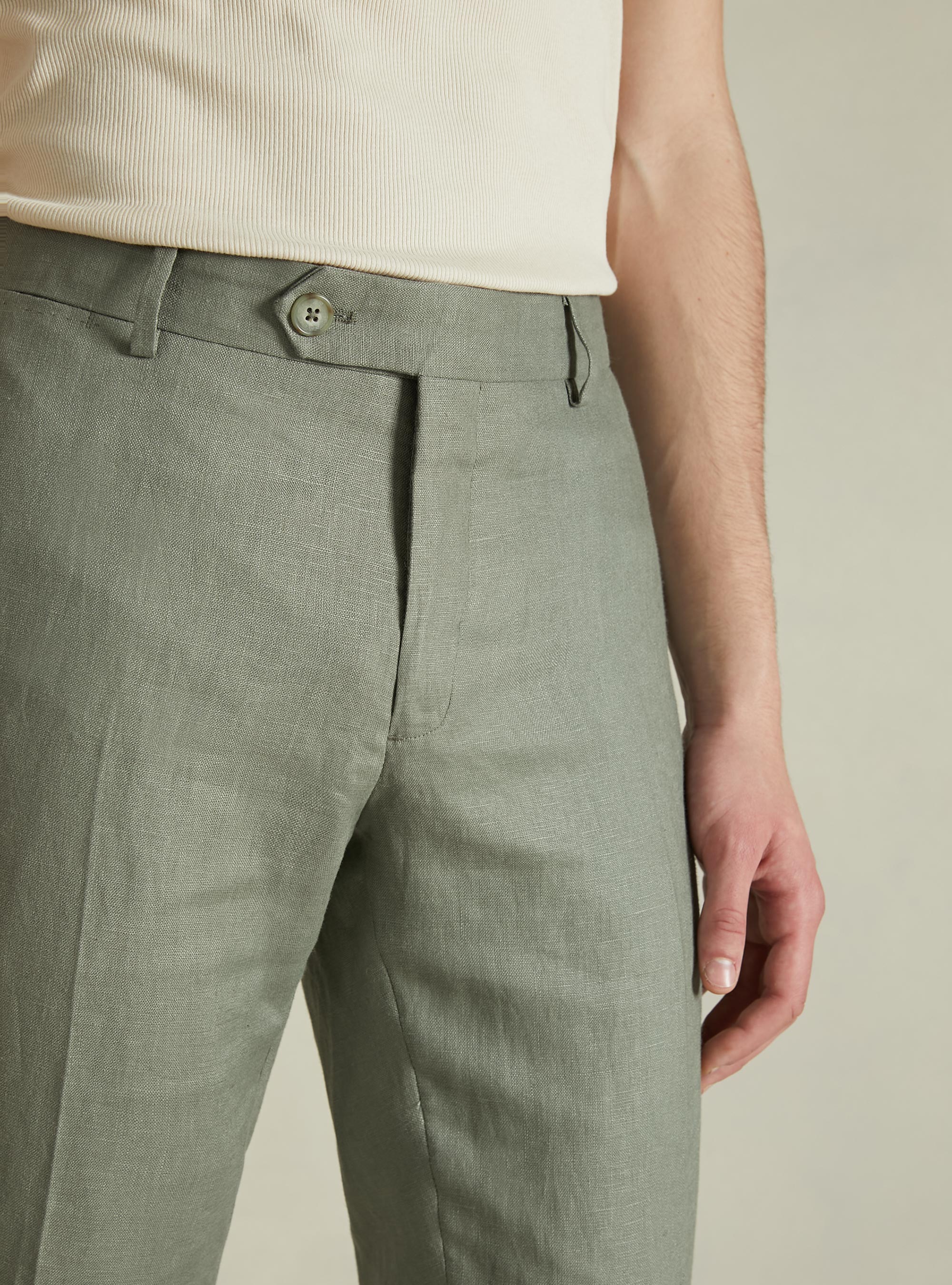 Pantalon en lin pur, KY2 KAKY MEDIUM