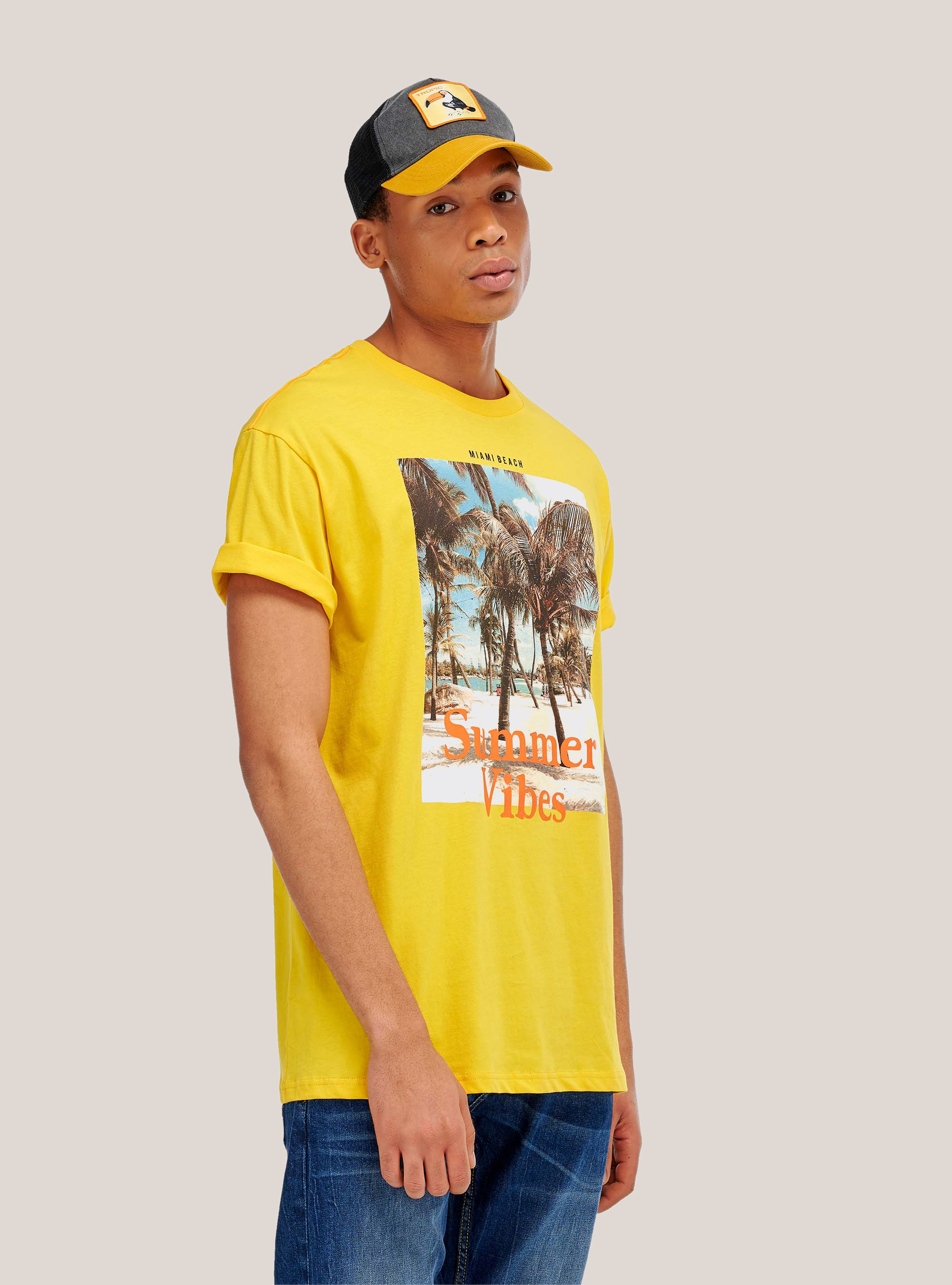 City print T-shirt, C7750 YELLOW