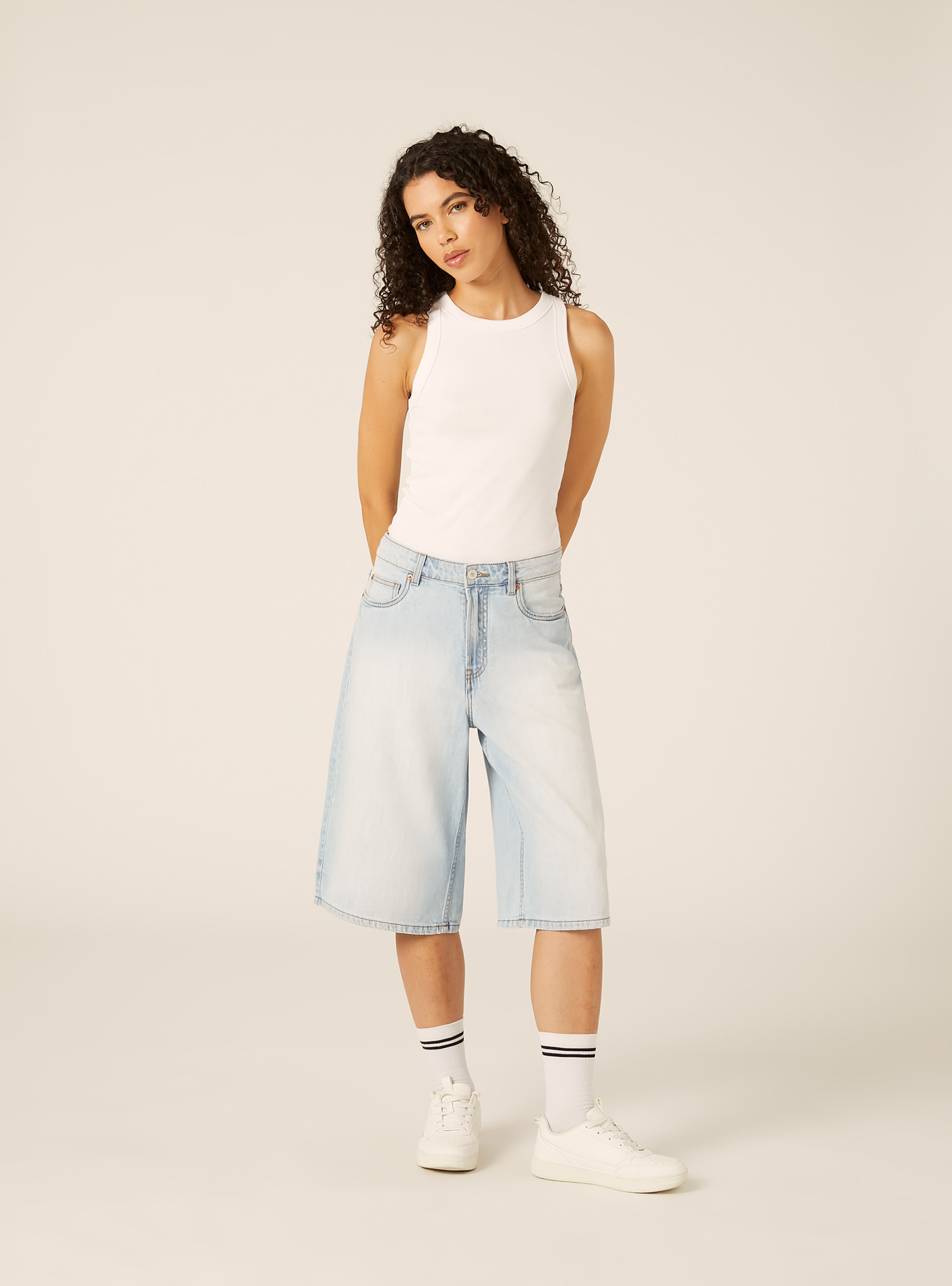 Bermuda Jorts in denim, D006 AZURE