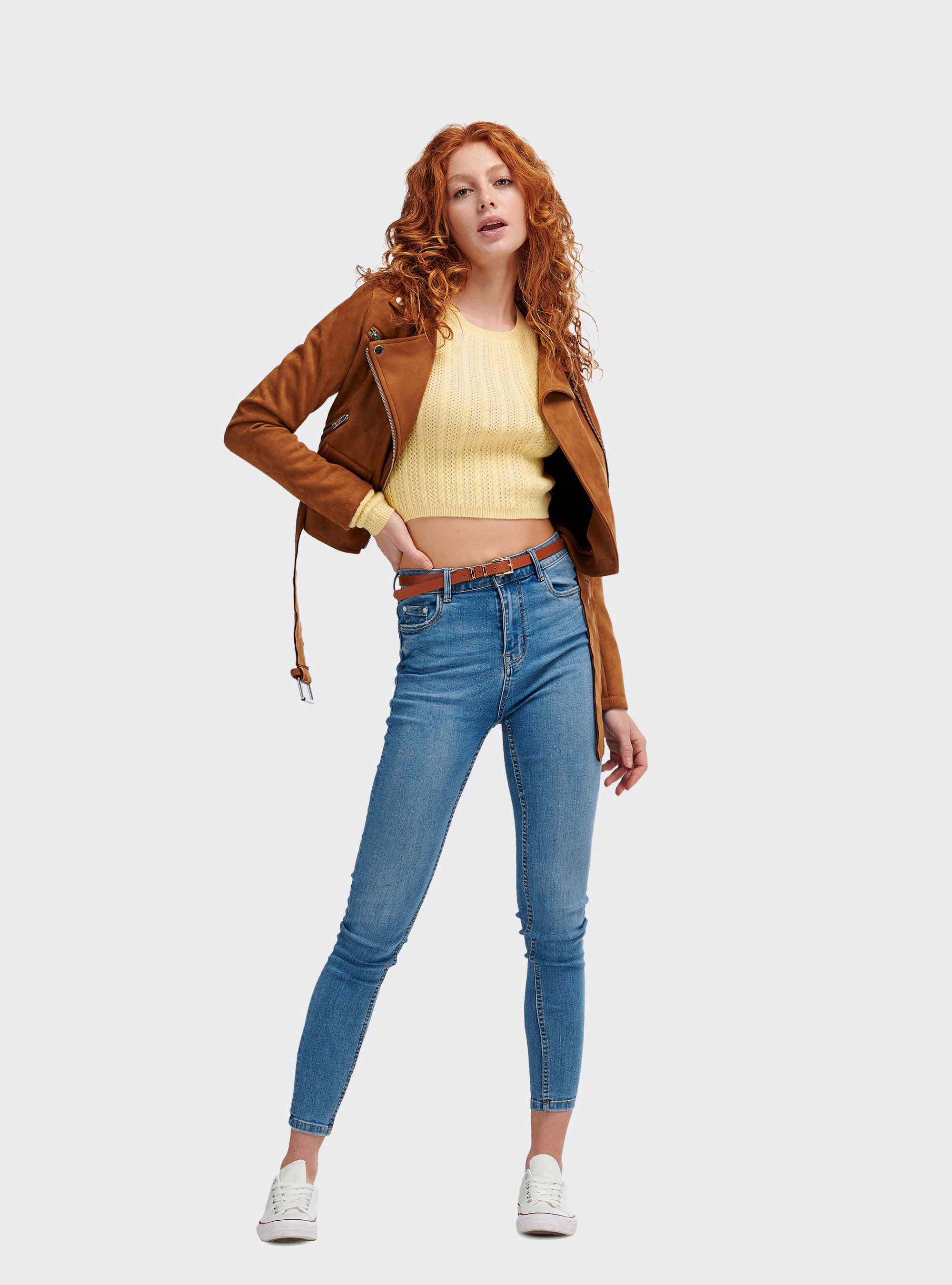 Jersey  cuello redondo entrelazado, C784 YELLOW