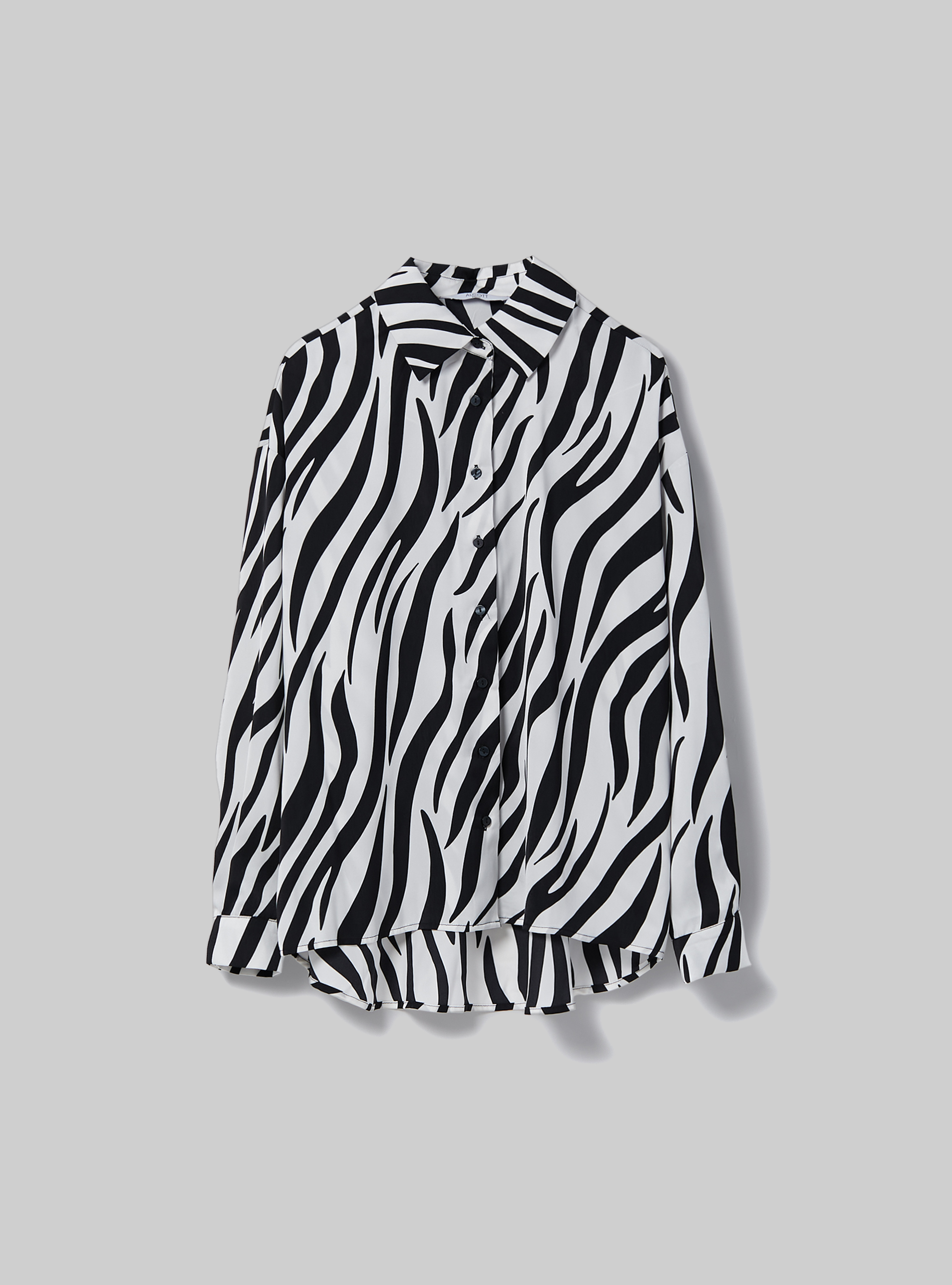 Satin shirt with animal print, ZEBRA