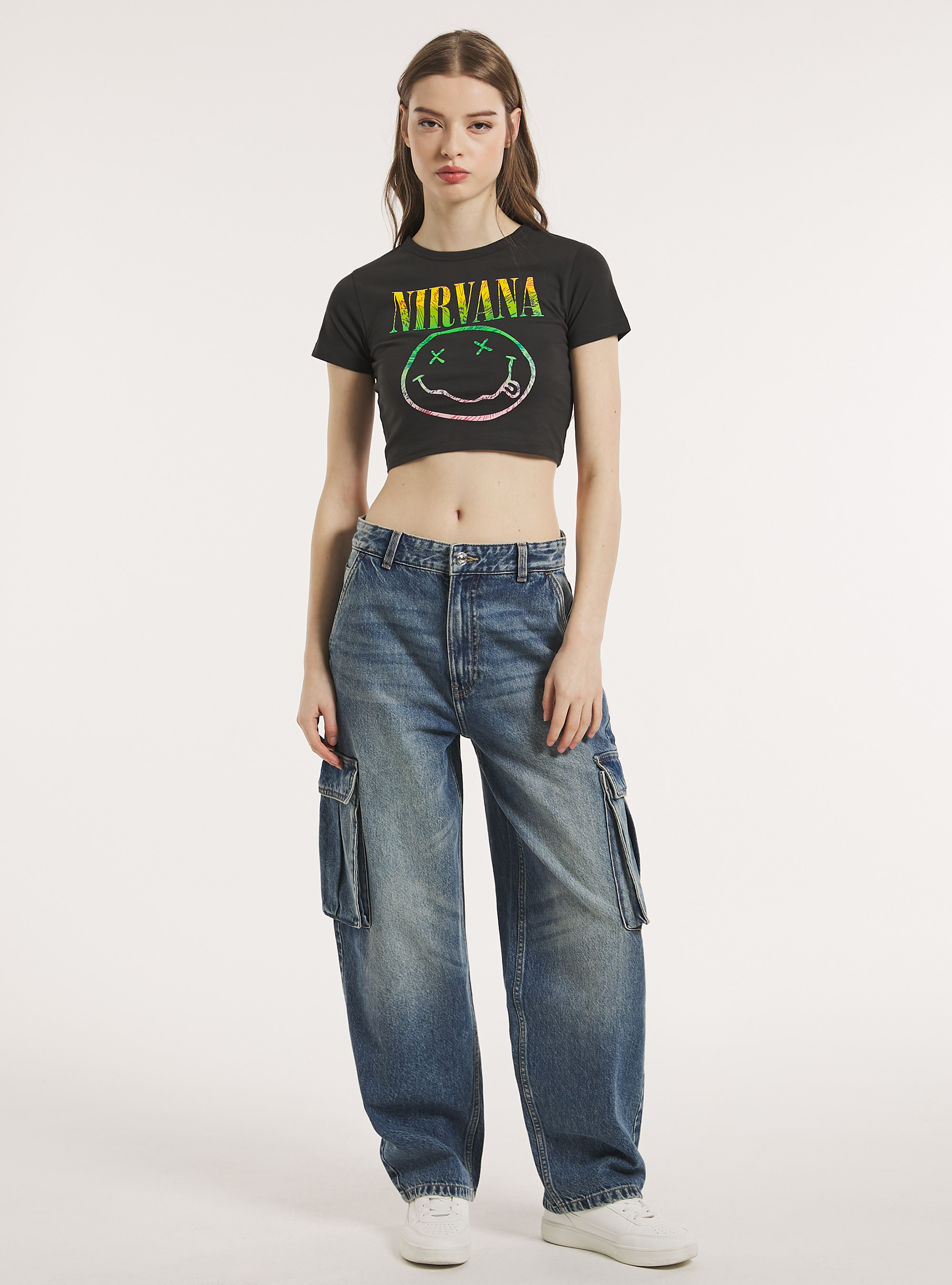 Nirvana / Camiseta corta Alcott, BK3 BLACK CHARCOAL