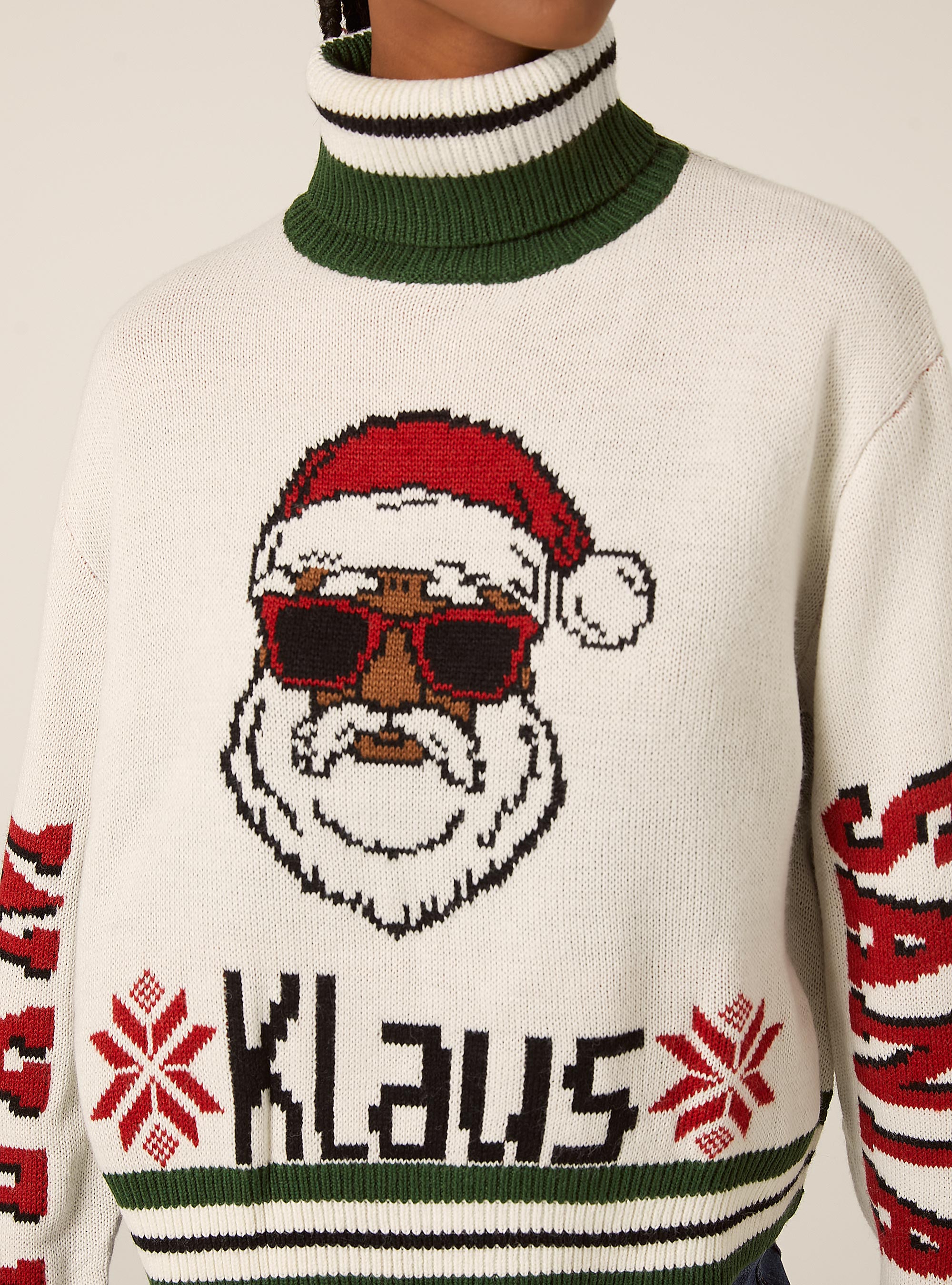 Christmas Collection cropped pullover, WH2 WHITE