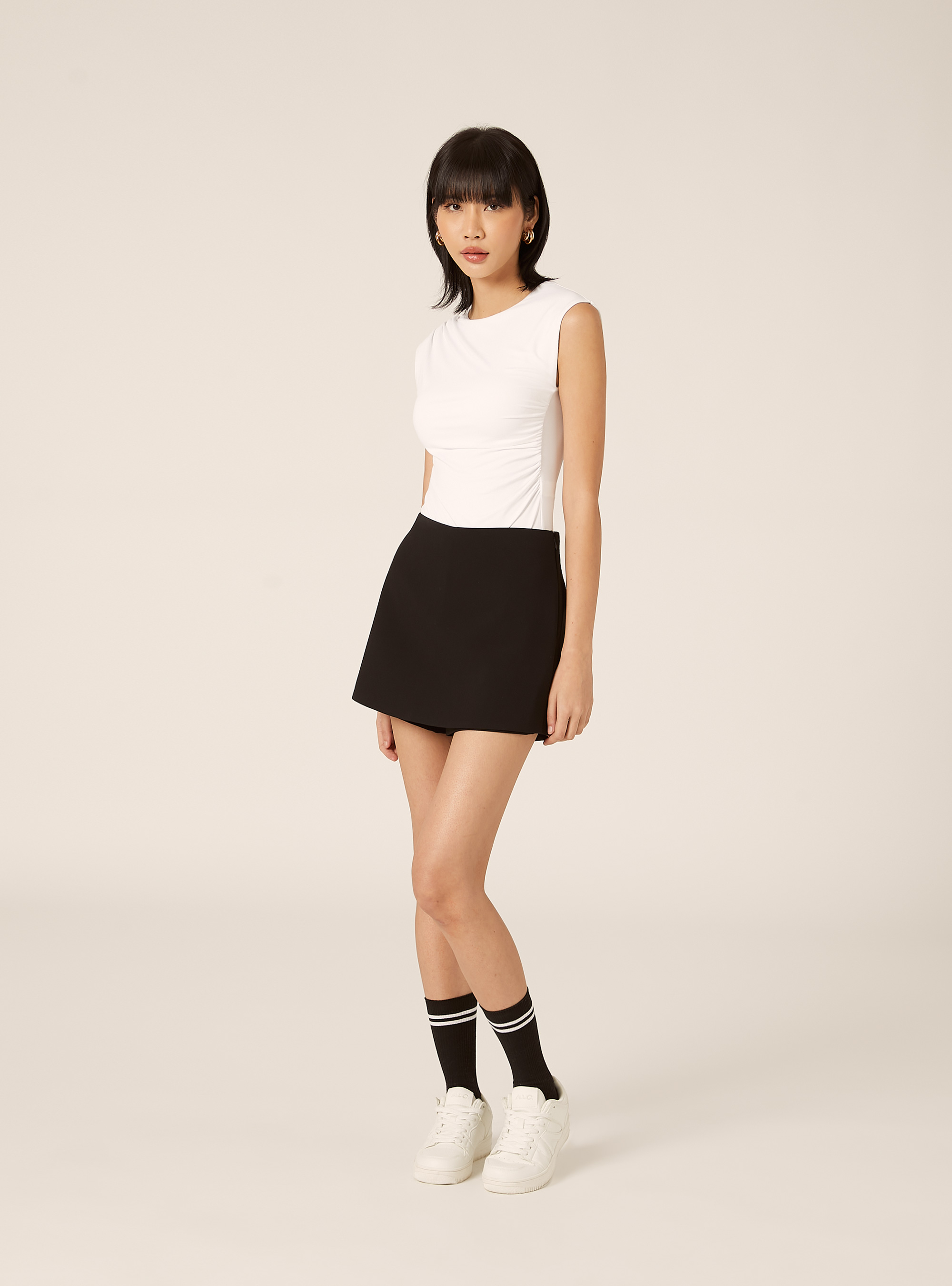 Body effetto arricciato, WH3 WHITE