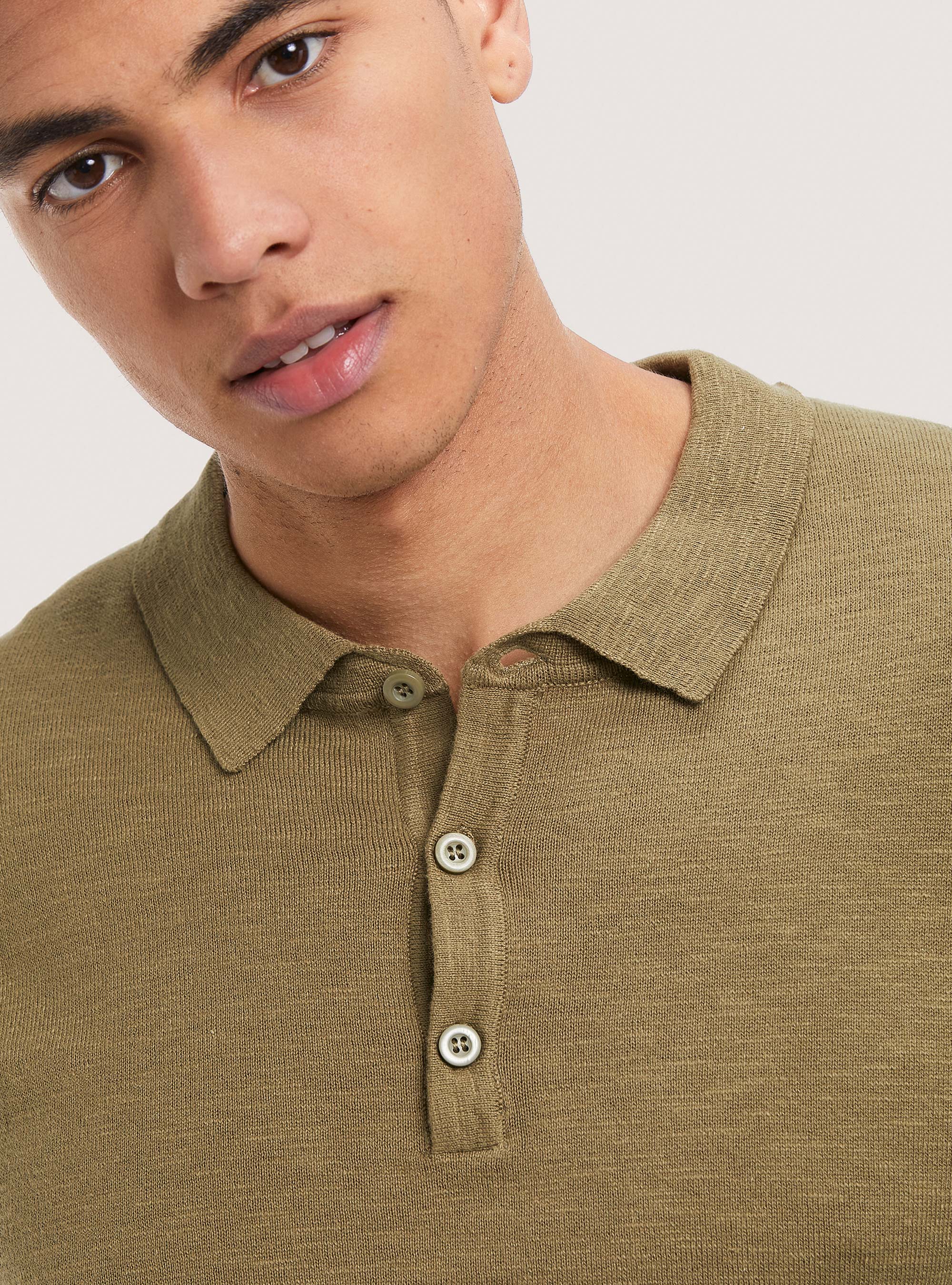 Solid colour polo pullover, C6597 KAKY