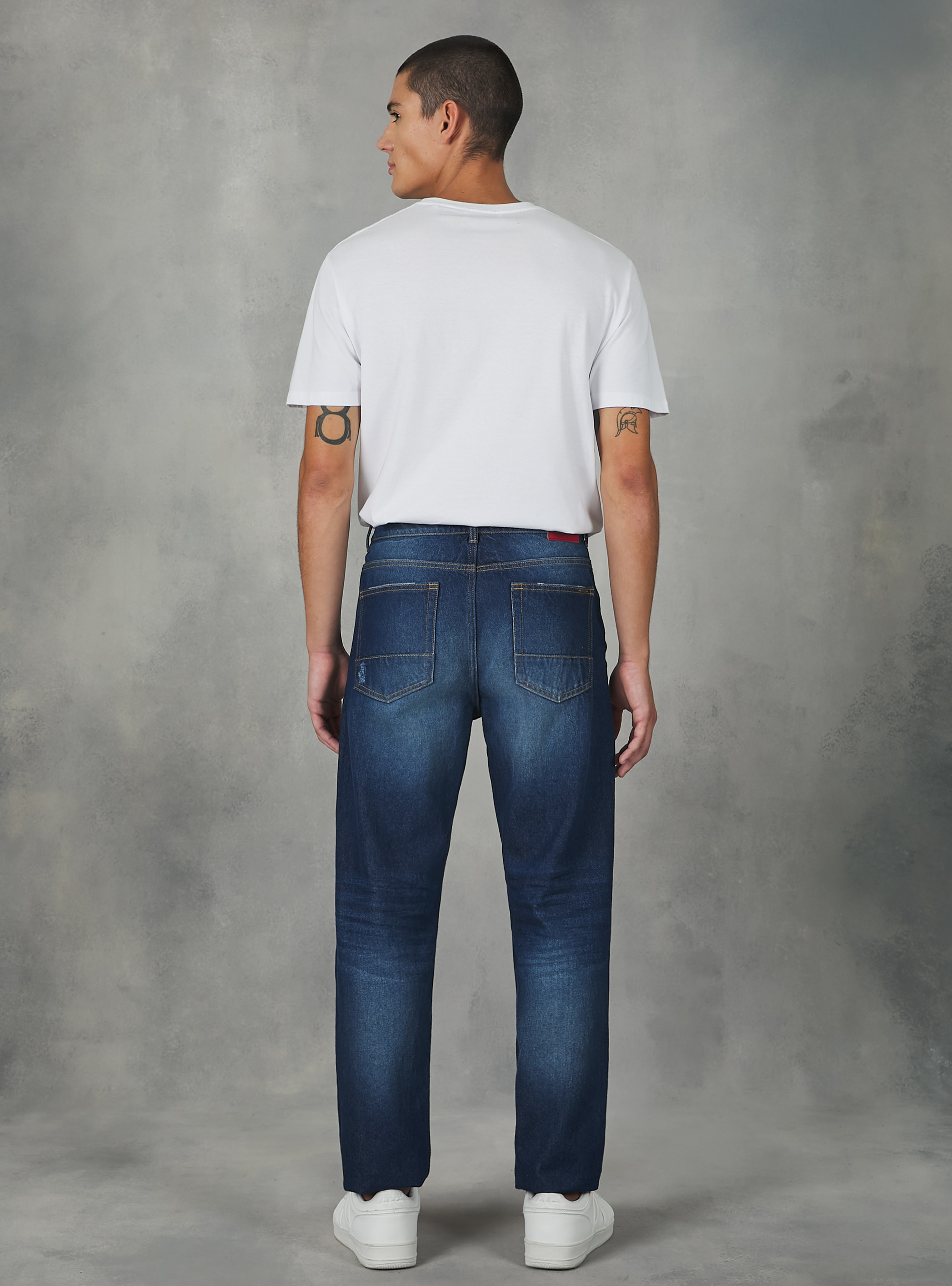 Straight Fit Cotton Jeans, D001 DEEP BLUE