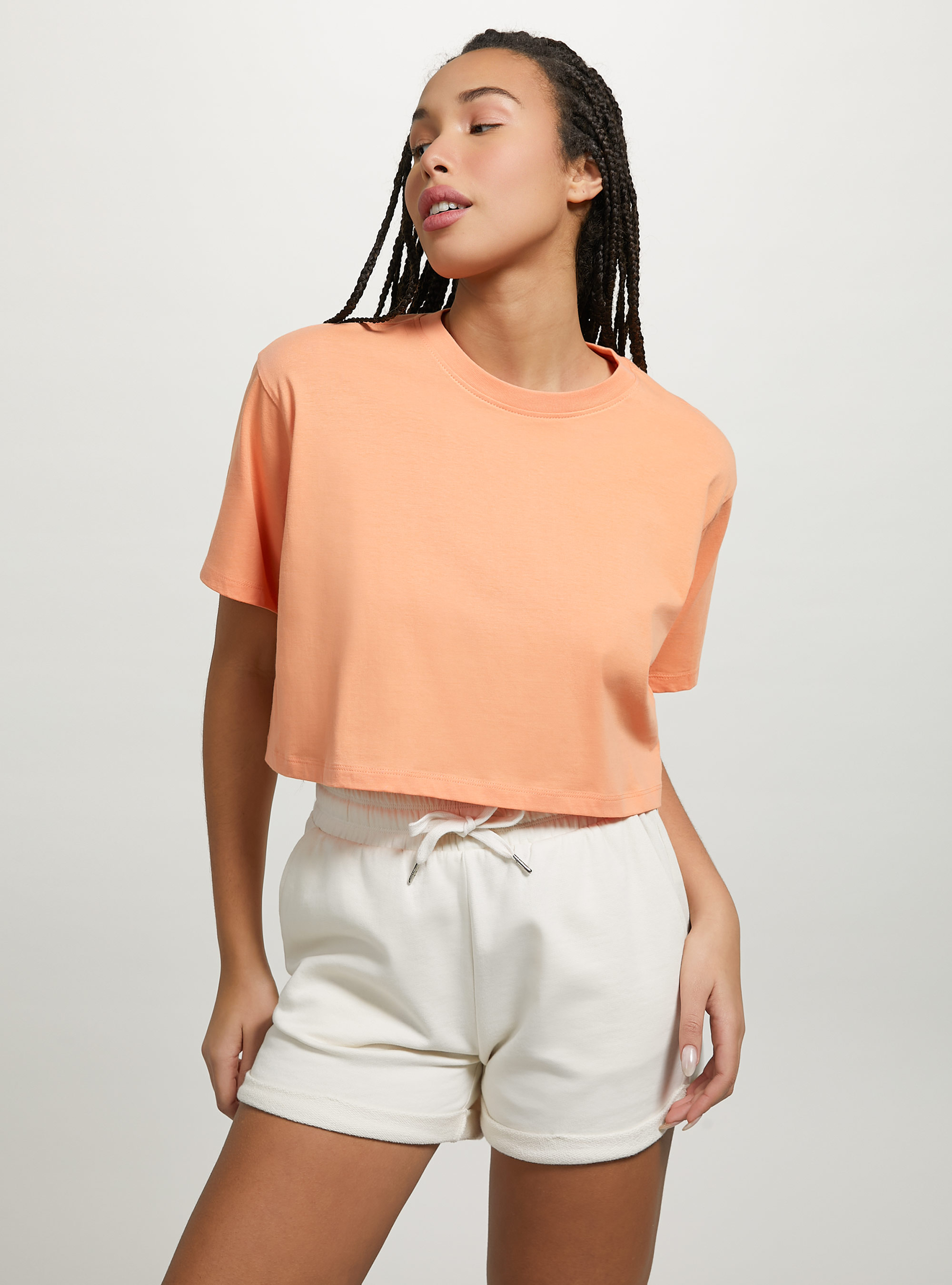 T-shirt en coton court, OR3 ORANGE LIGHT