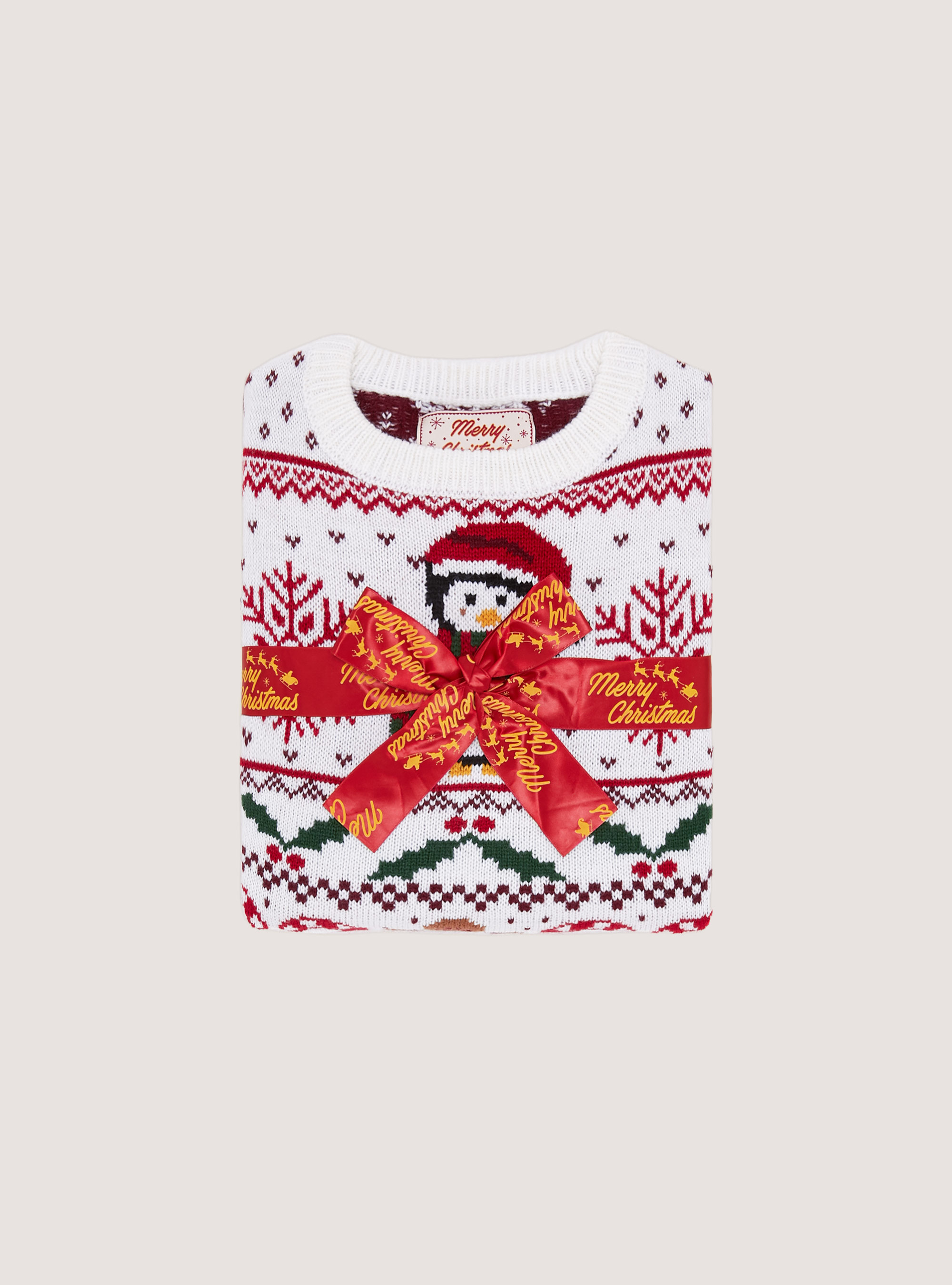 Christmas Family Collection pullover, WH1 OFF WHITE