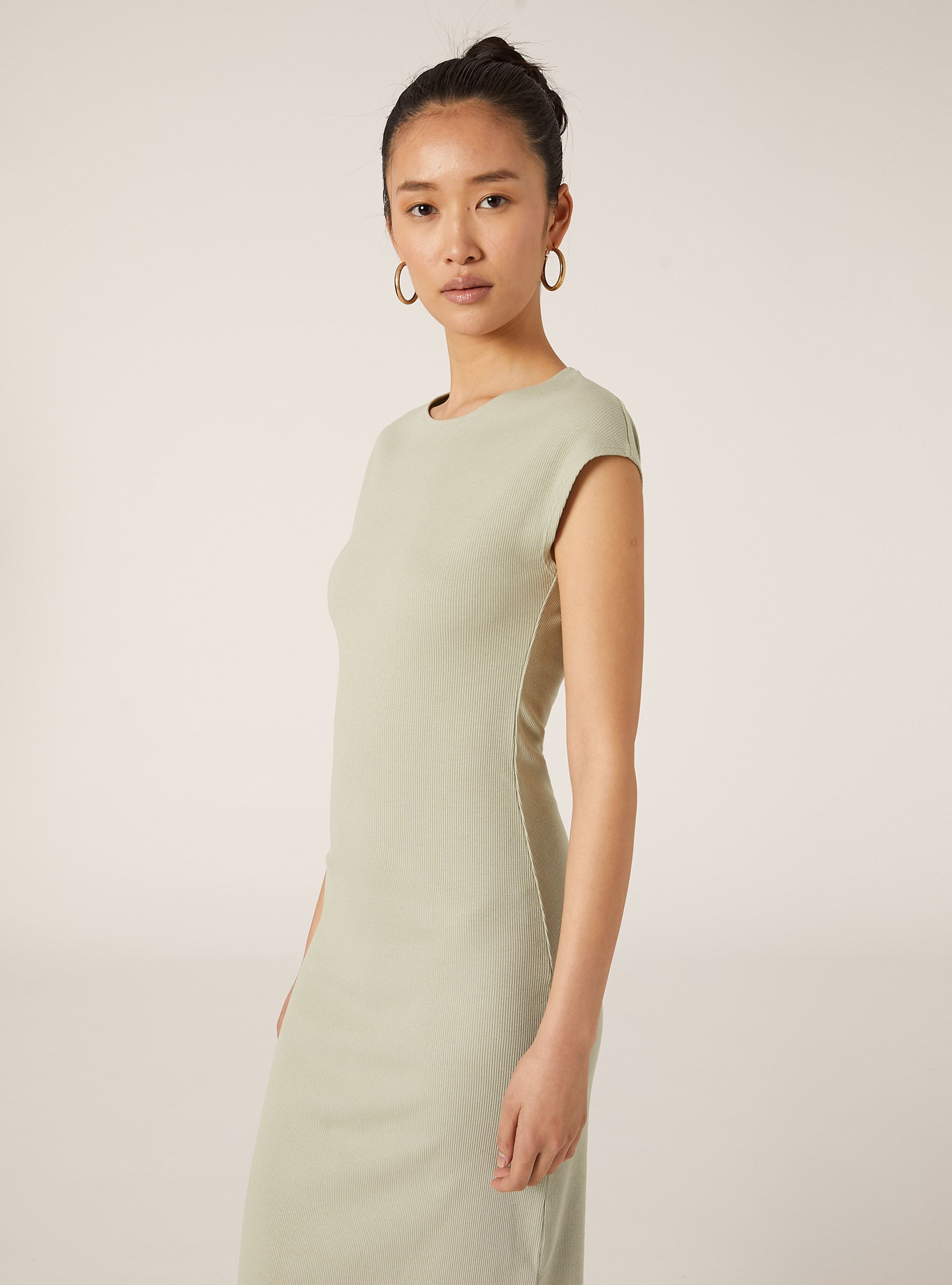 Fitted ribbed dress, SG3 SAGE LIGHT