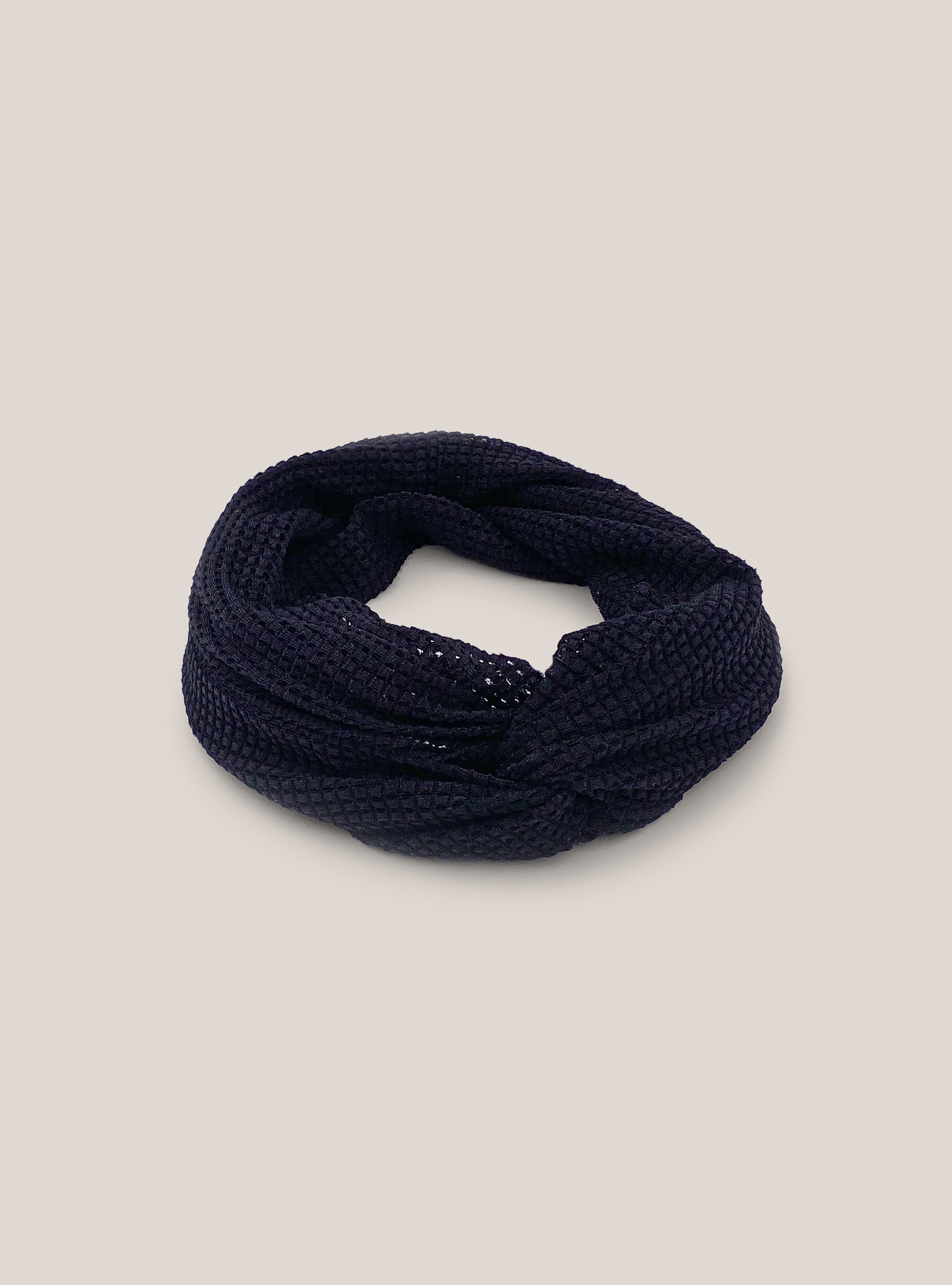 Fascia per capelli elasticizzata in tessuto traforato, NERO