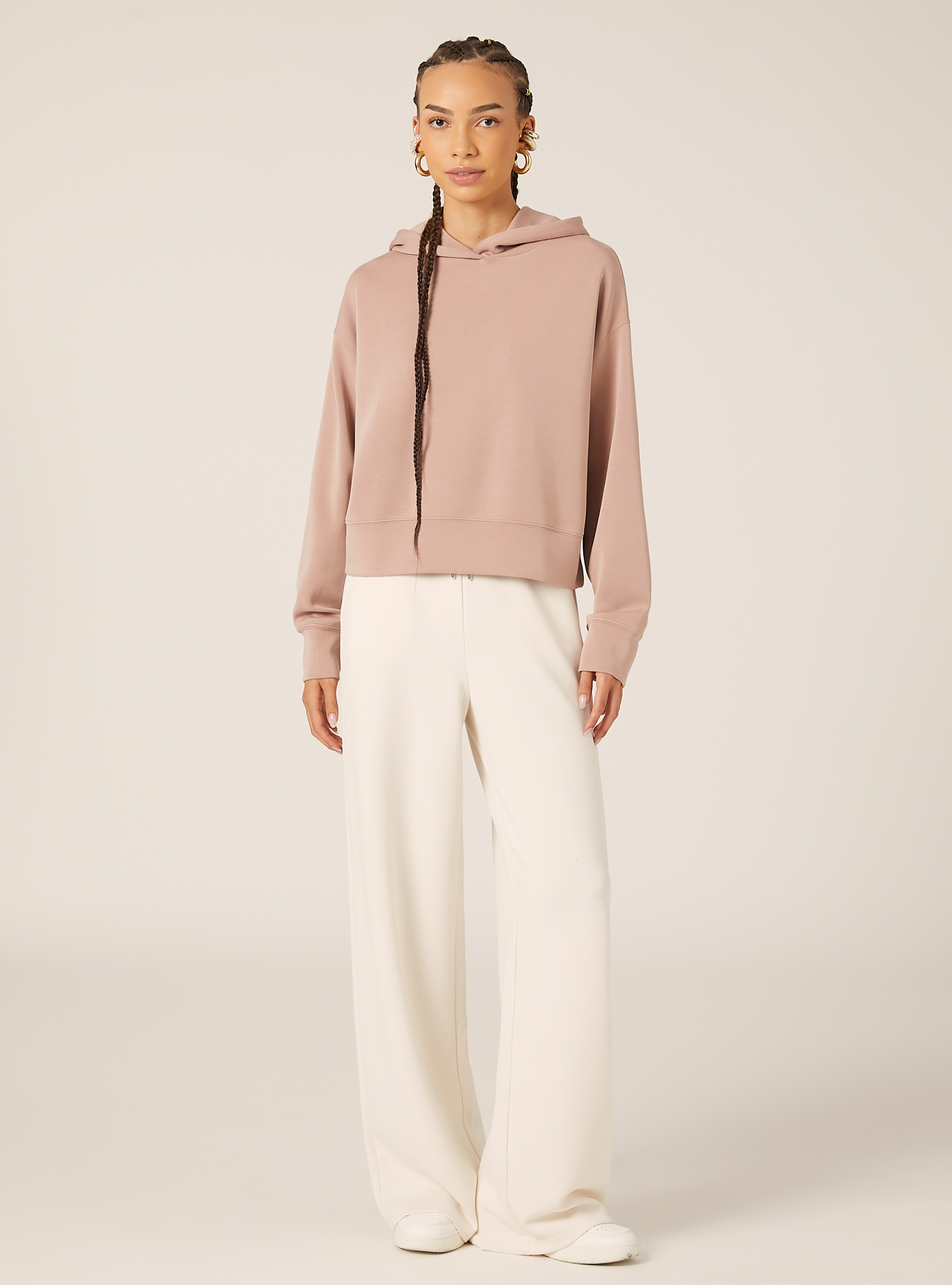 Pull court en molleton doux au toucher, PK2 PINK MEDIUM