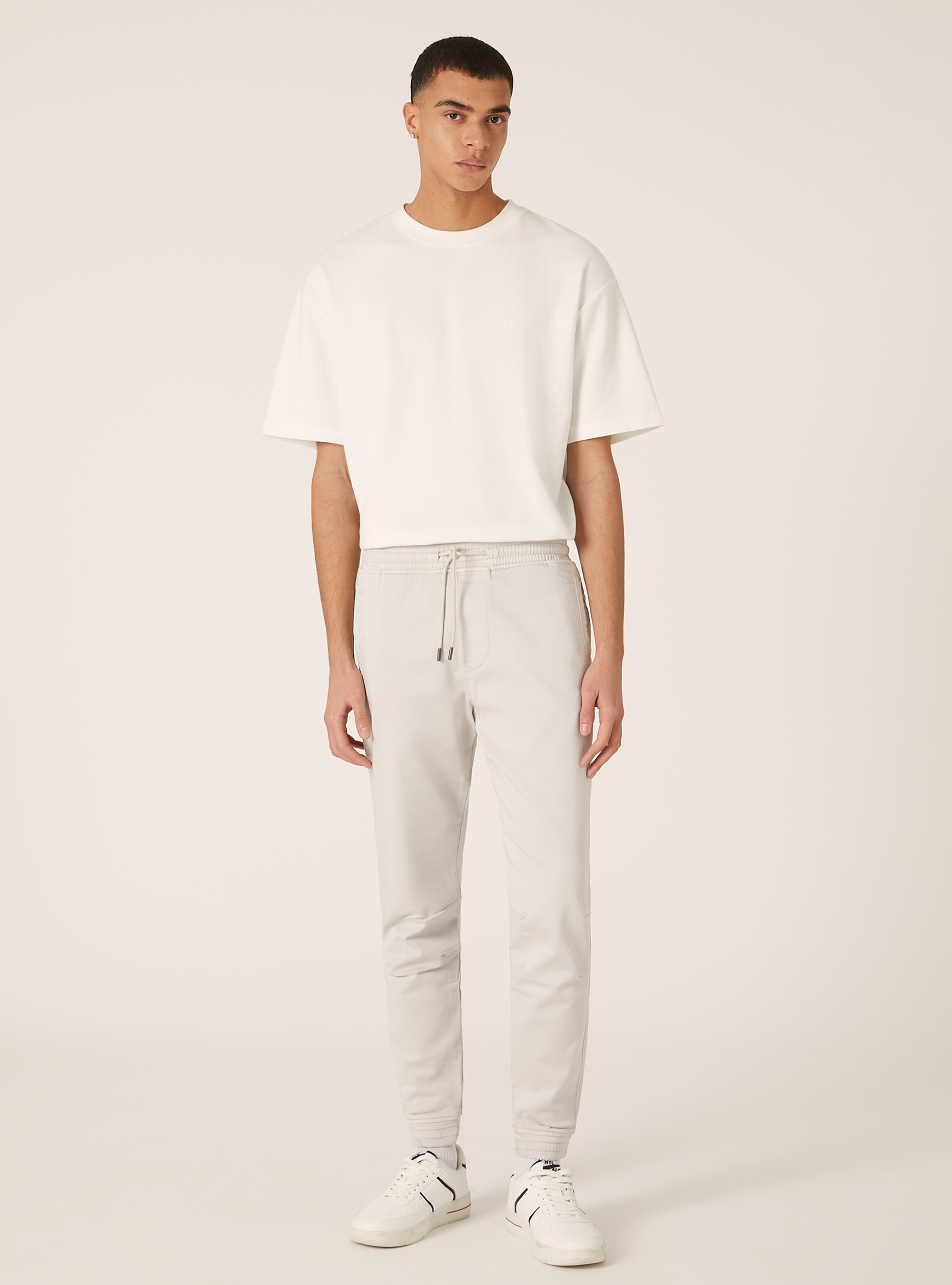 Cotton jogger trousers, SA3 SAND LIGHT