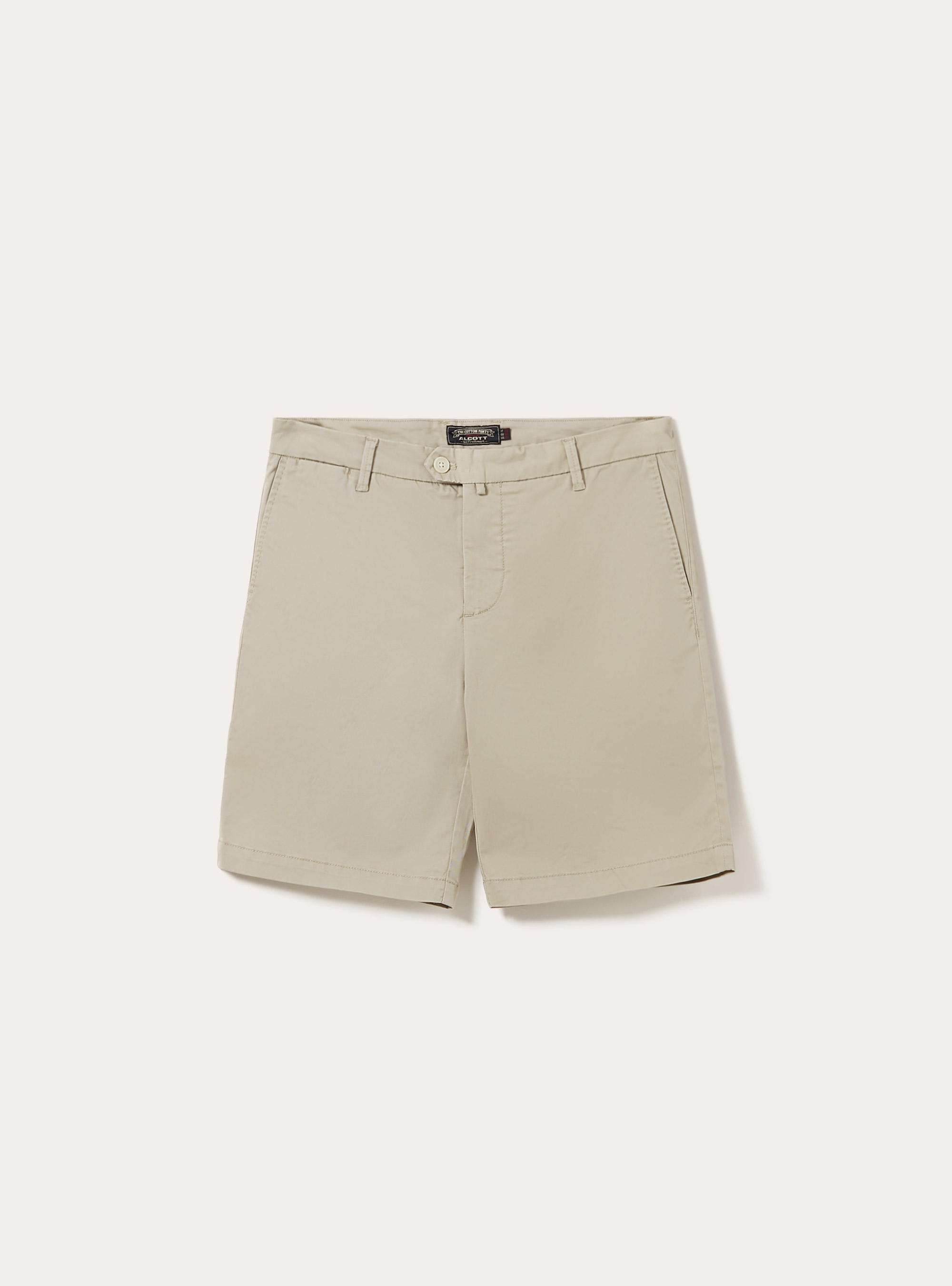Stretch-Bermudashorts aus Baumwollköper, BG2 BEIGE MEDIUM