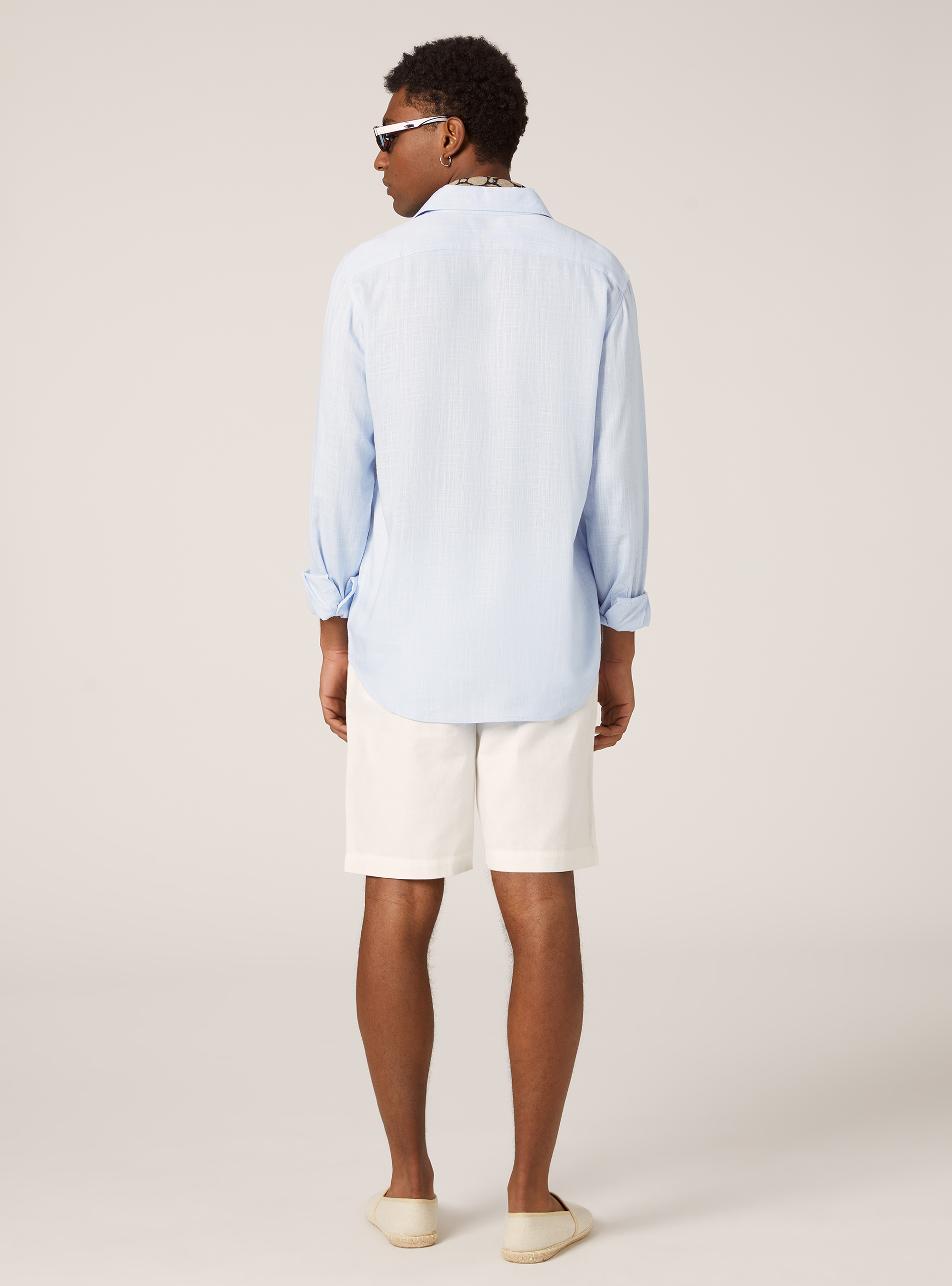 Linen blend shirt, AZ2 AZURE MEDIUM