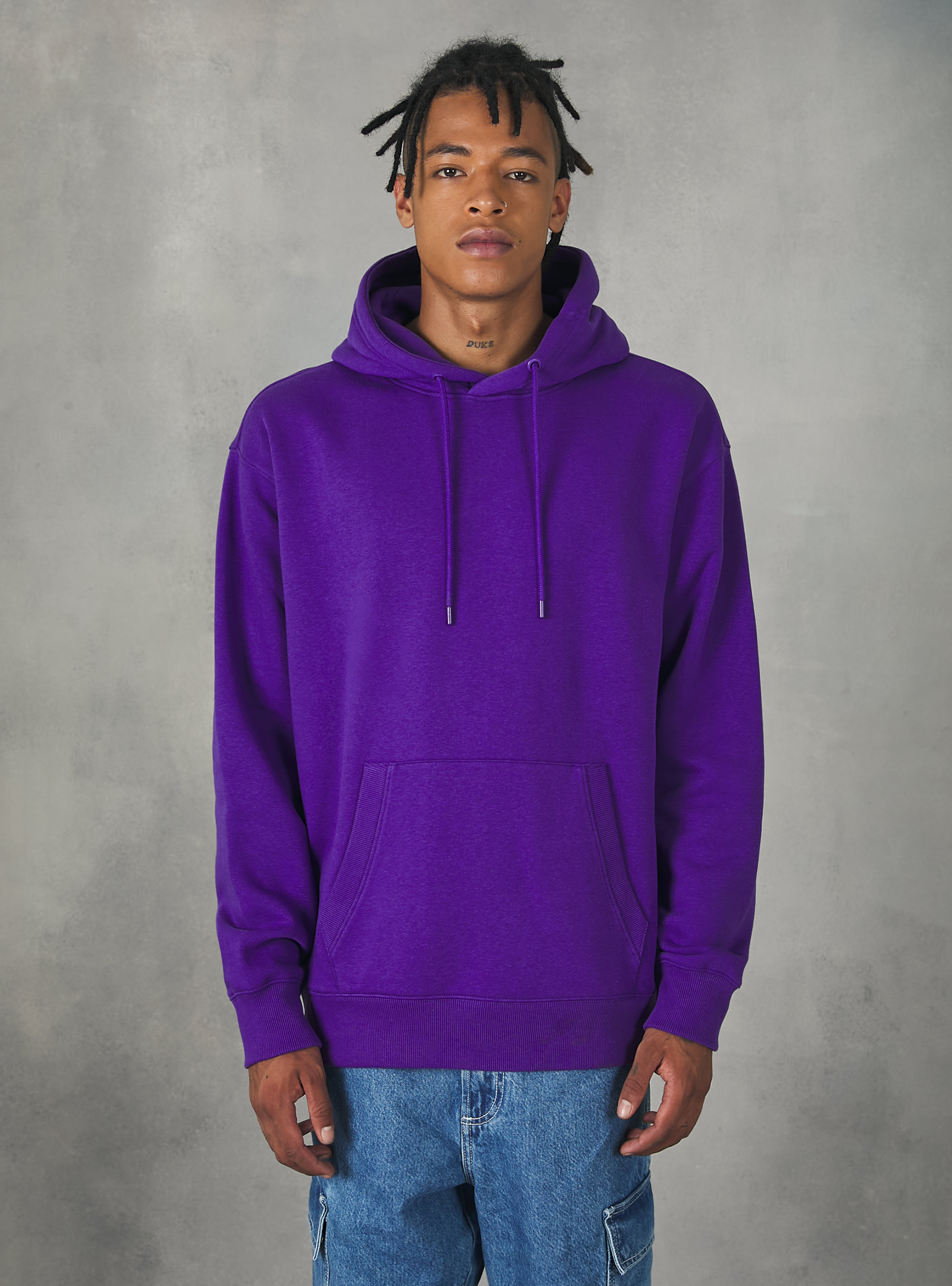 Sweatshirt with hood and pouch pocket, VI2 VIOLET MEDIUM