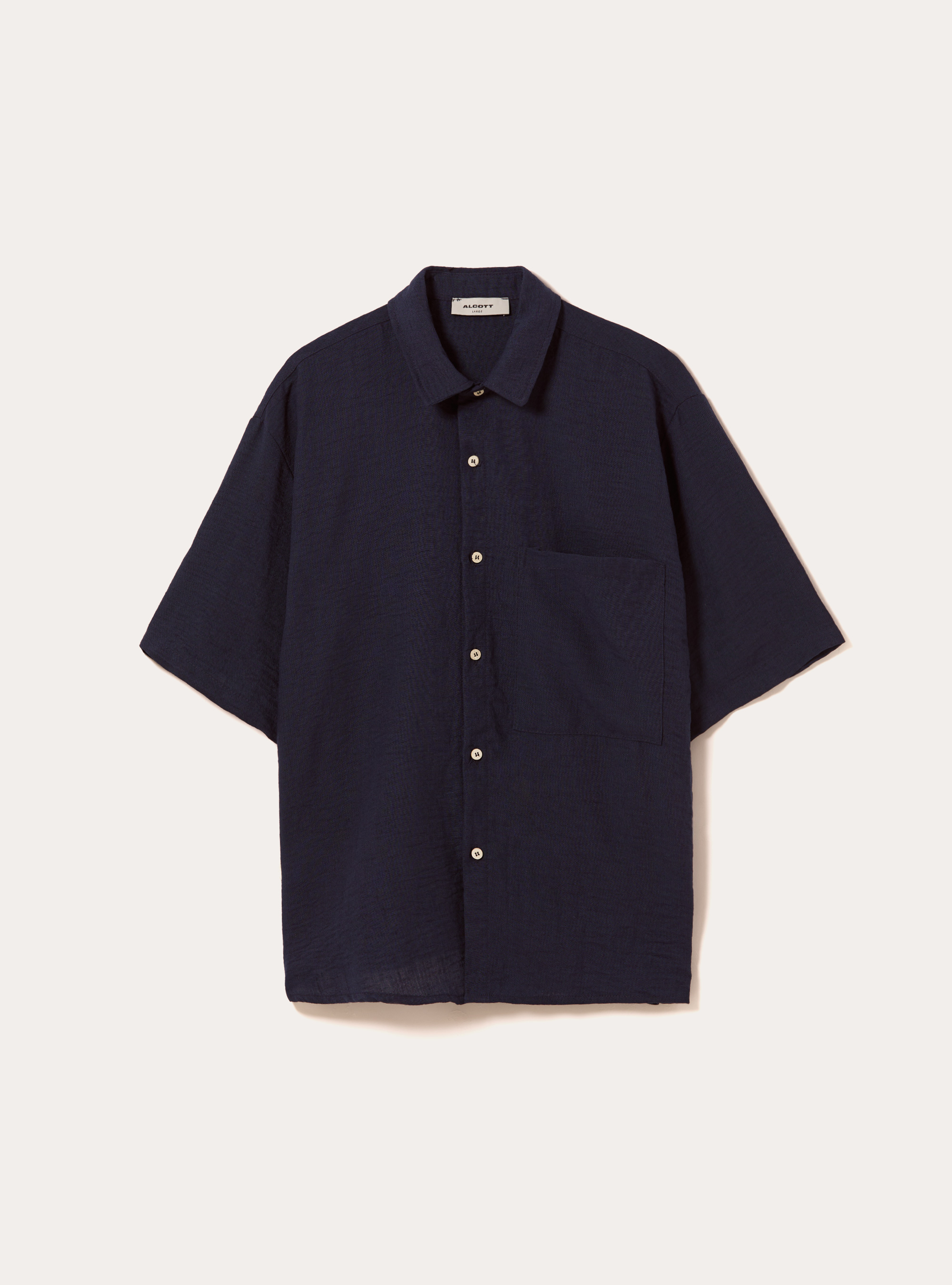 Short-sleeved shirt with breast pocket, BL2 BLUE MEDIUM