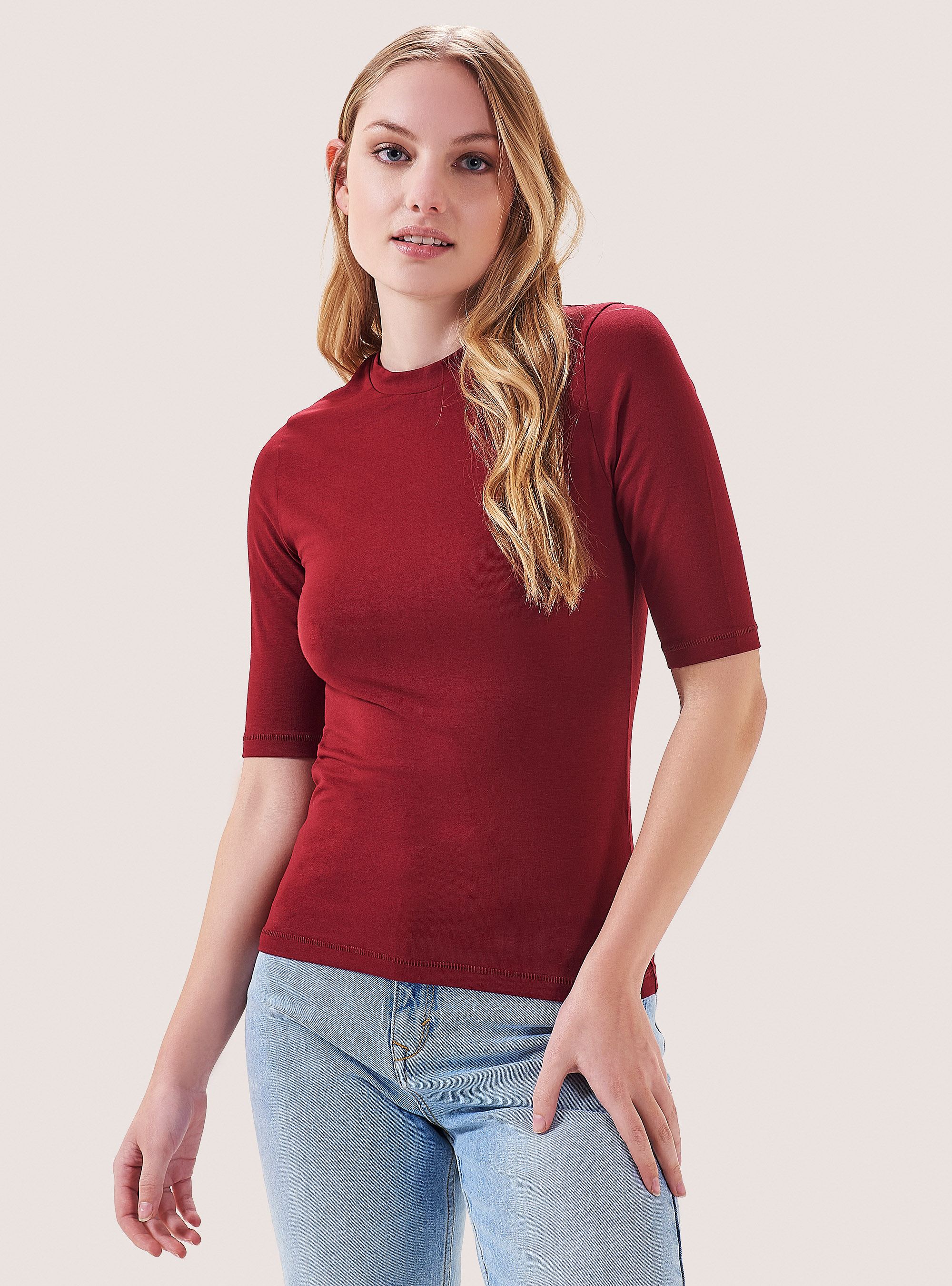 Maglietta slim fit, C3320 RED