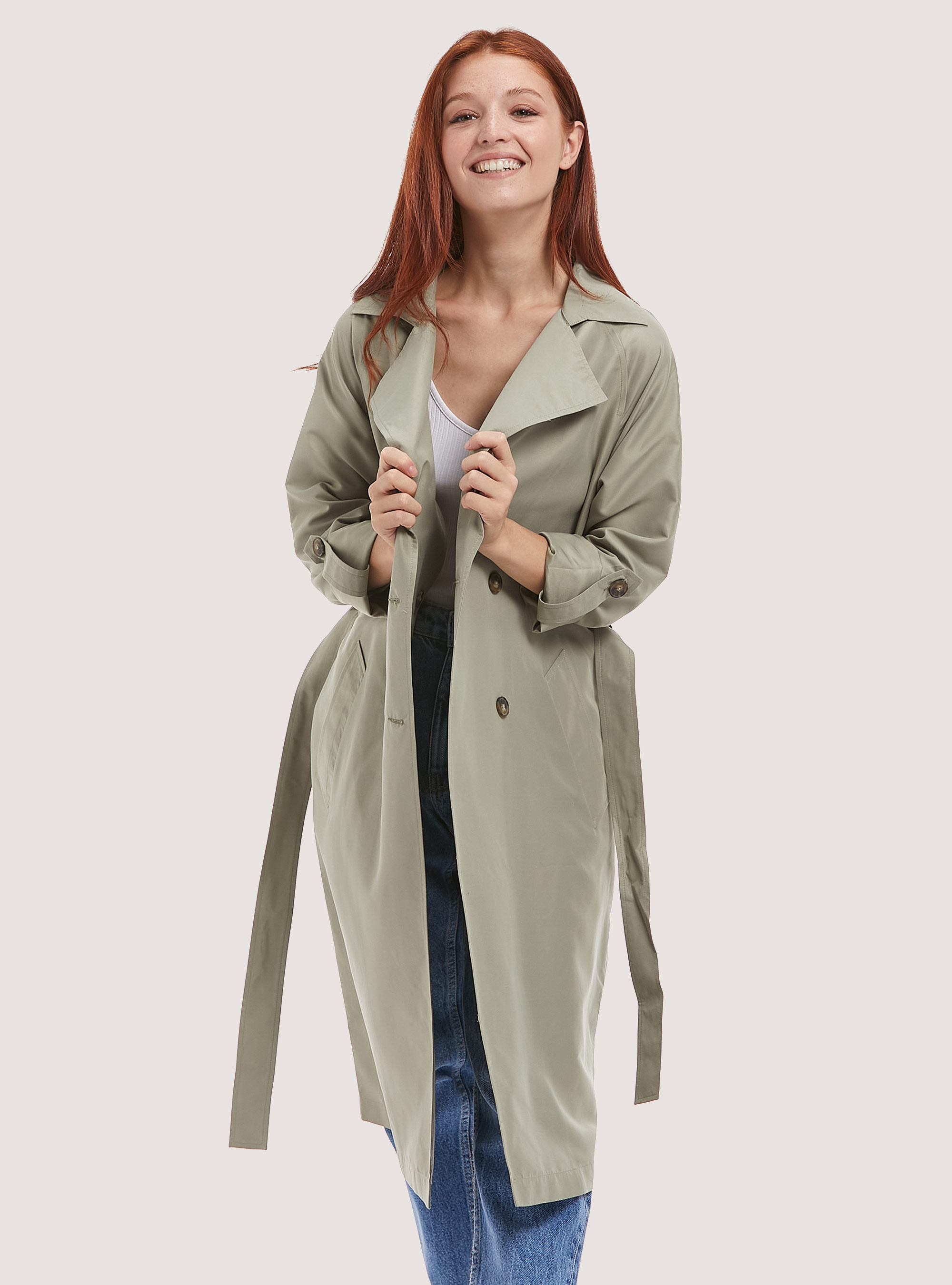 Gabardina larga con botones, KY3 KAKY LIGHT