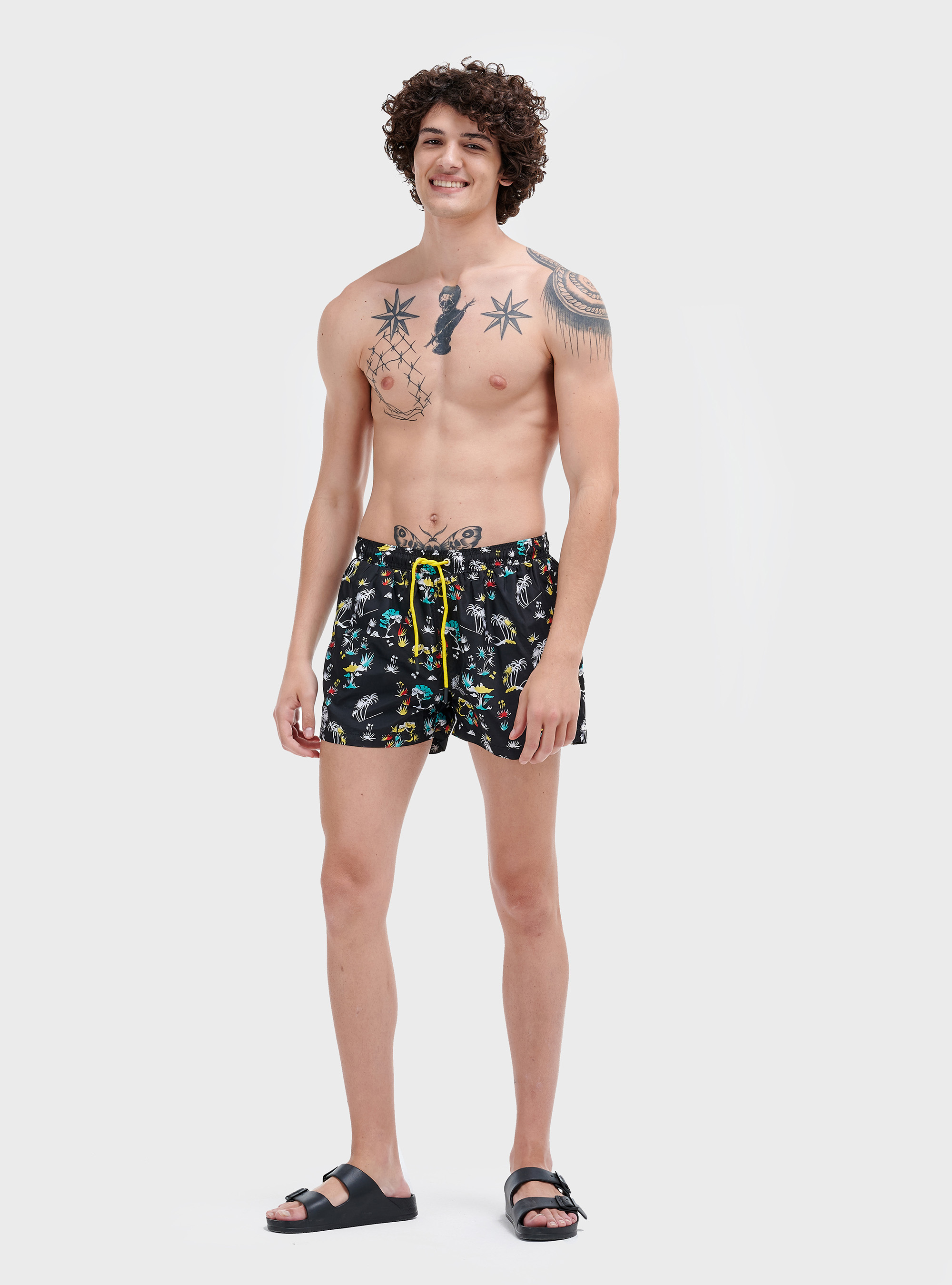 Short de bain imprimé  tropical, TROPICAL